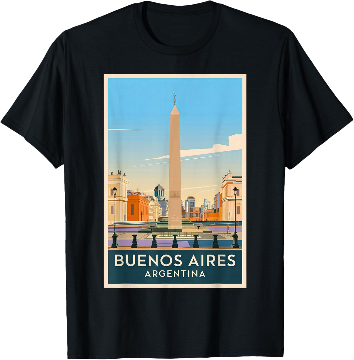 Buenos Aires Argentina Skyline Retro Vintage Design T-Shirt - T-Shirt | Black