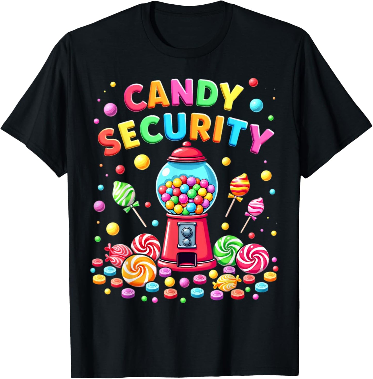 Candy Security Funny Gumball Machine Candyland Active T-Shirt - T-Shirt | Black