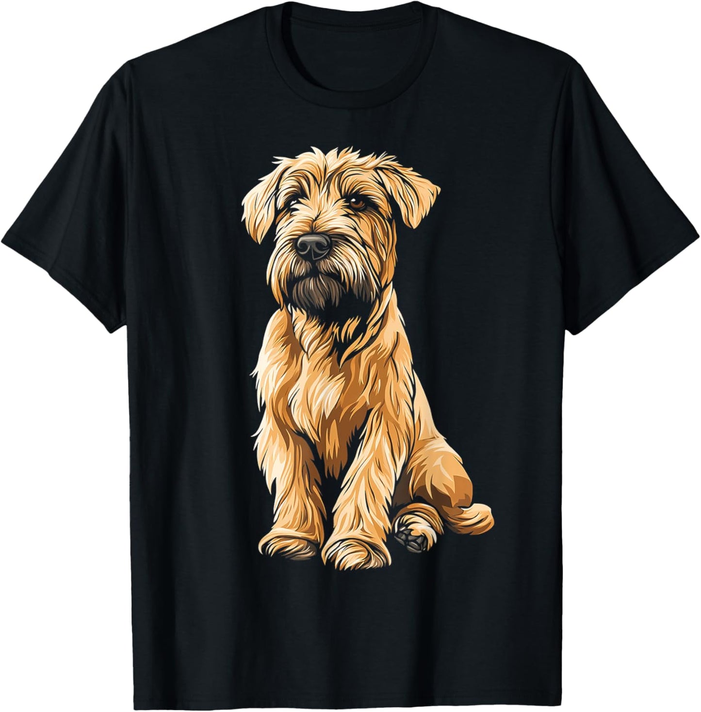Soft Coated Wheaten Terrier Dog Motif Pet Artwork T-Shirt - T-Shirt | Black