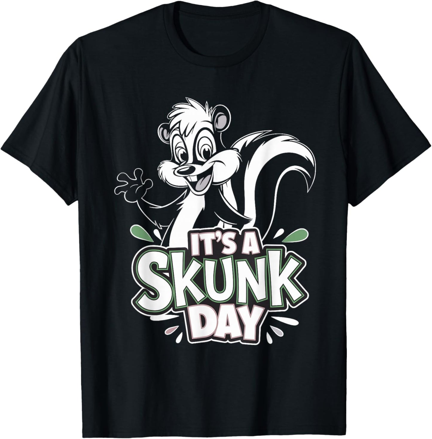 Skunk Day Funny Cartoon Animal Humor Theme Nature Lover T-Shirt - T-Shirt | Black