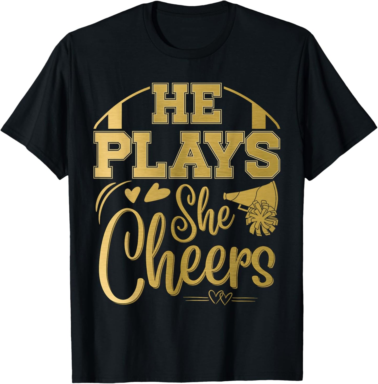 Football and Cheer Mom and Cheer Dad a Cheerleading Football T-Shirt - T-Shirt | Black