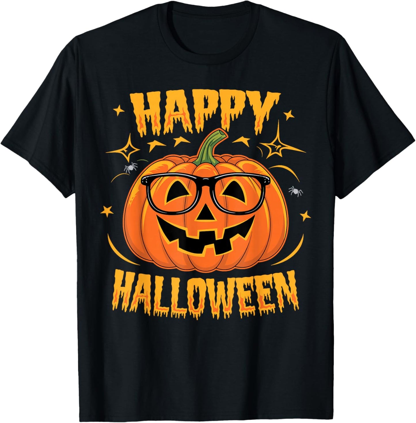 Halloween Funny Pumpkin Happy Halloween T-Shirt - T-Shirt | Black