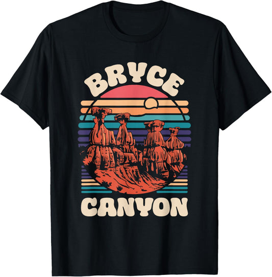 Bryce Canyon National Park Souvenir Outdoors Hiking Retro T-Shirt - T-Shirt | Black