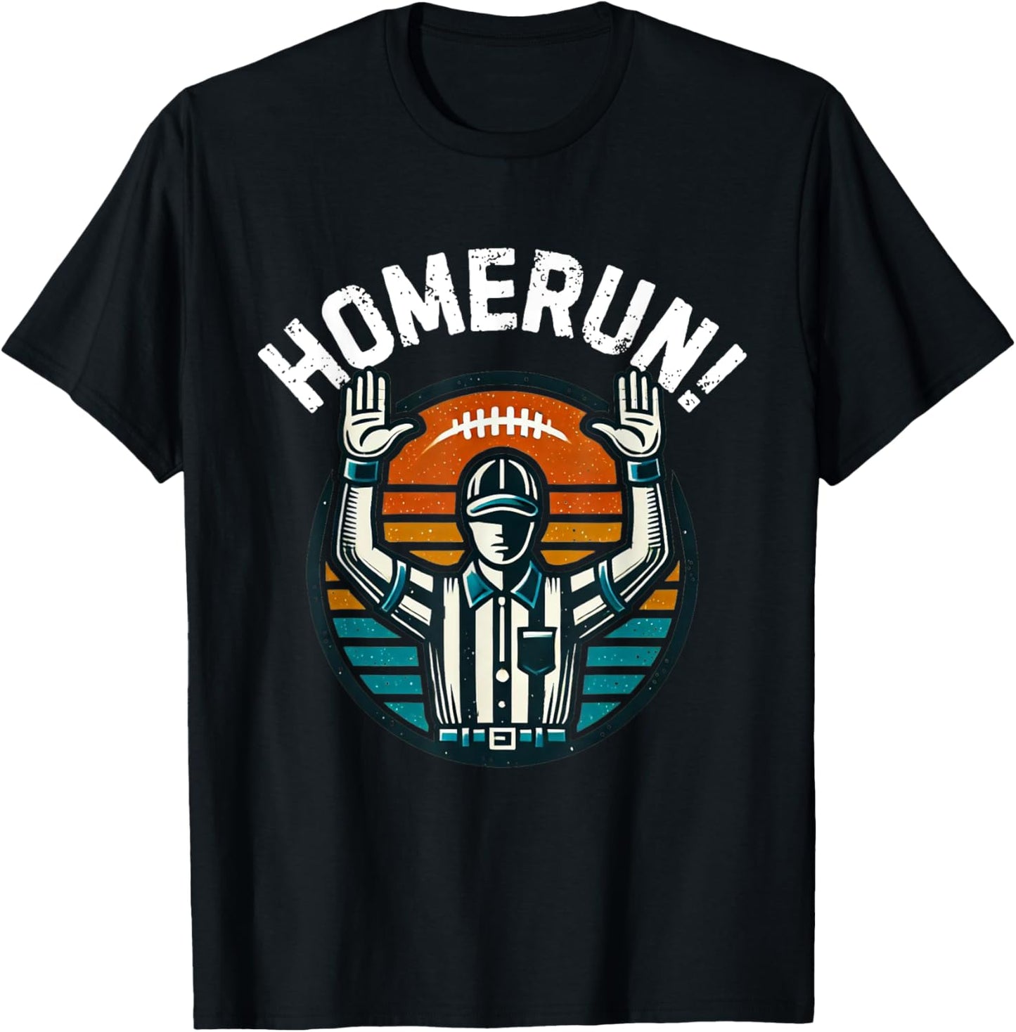 Homerun Touchdown Sports Mash Up Football Baseball Funny T-Shirt - T-Shirt | Black