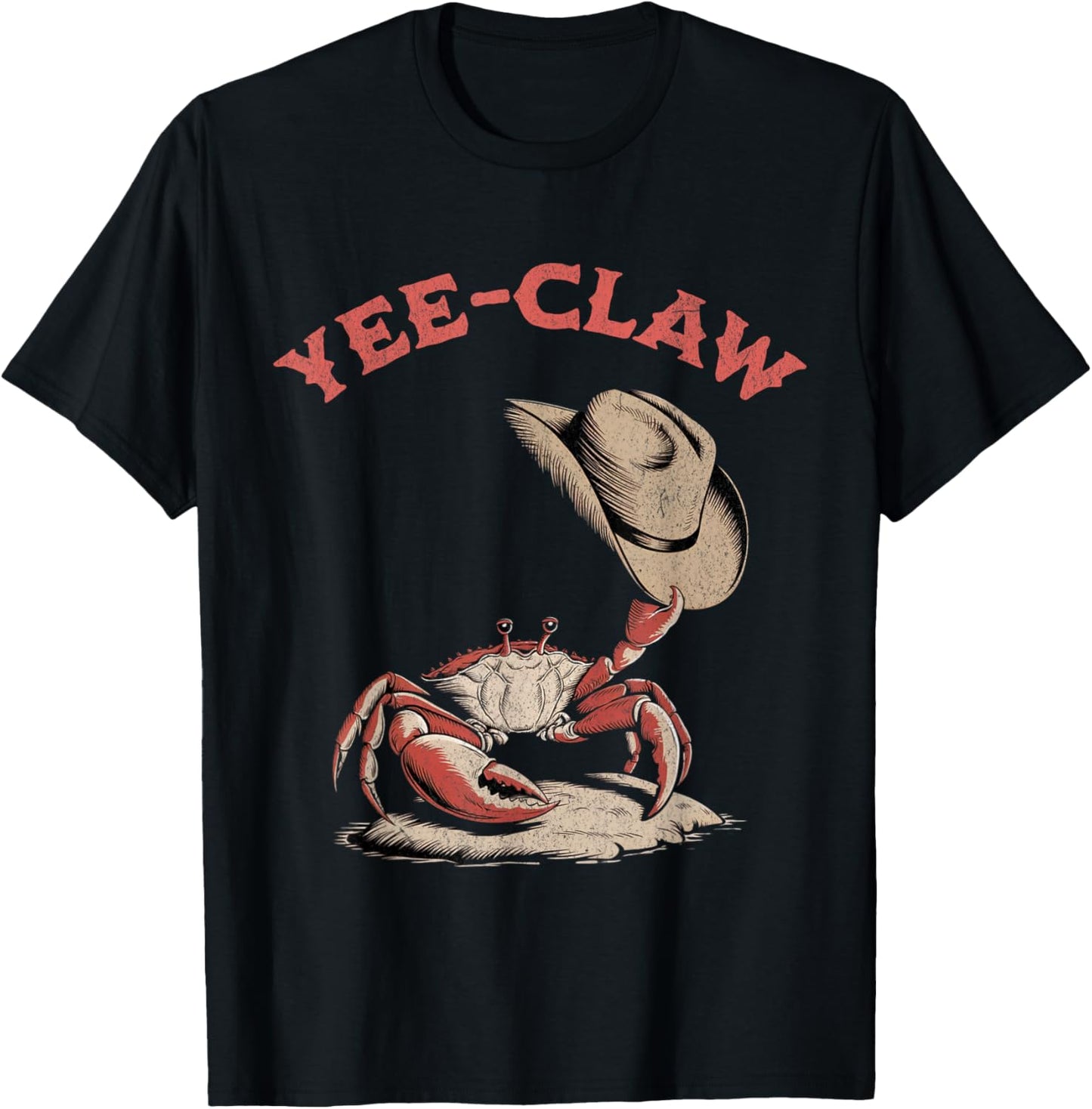 Yee- Claw Crab Cowboy Hat T-Shirt - T-Shirt | Black