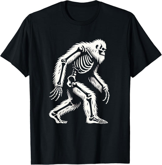 Funny Bigfoot Sasquatch Halloween skeleton T-Shirt - T-Shirt | Black