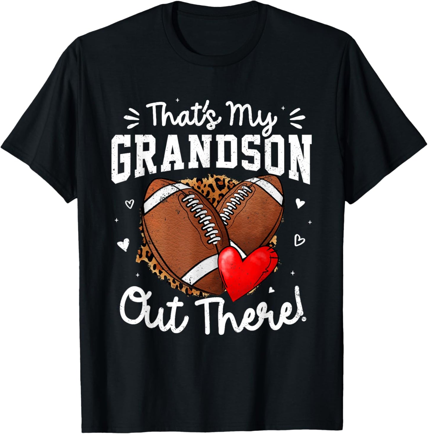 That's My Grandson Out There Funny Football Grandma T-Shirt - T-Shirt | Black