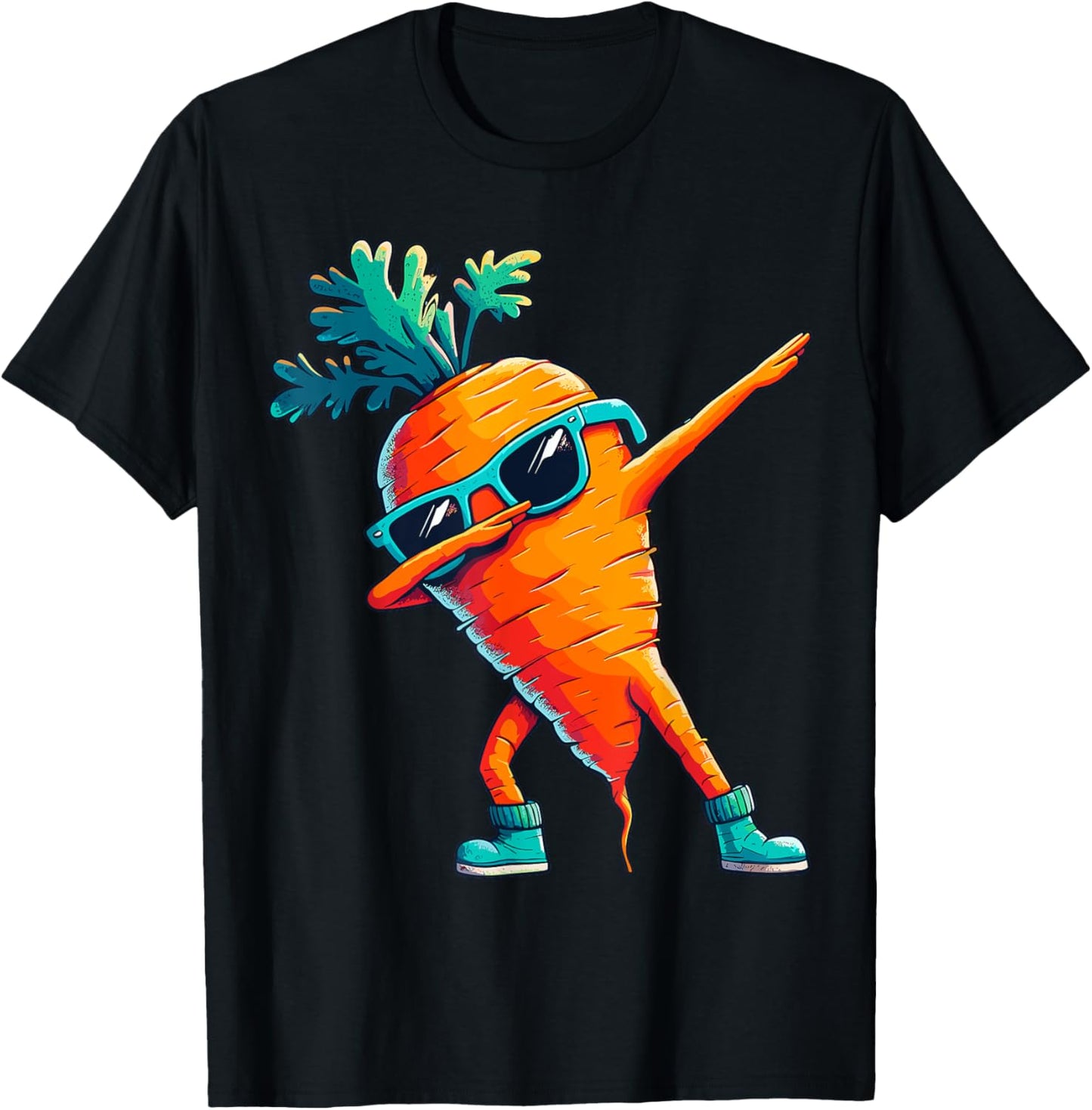 Carrot Dabbing Dance Sunglasses Fruit Lovers T-Shirt - T-Shirt | Black