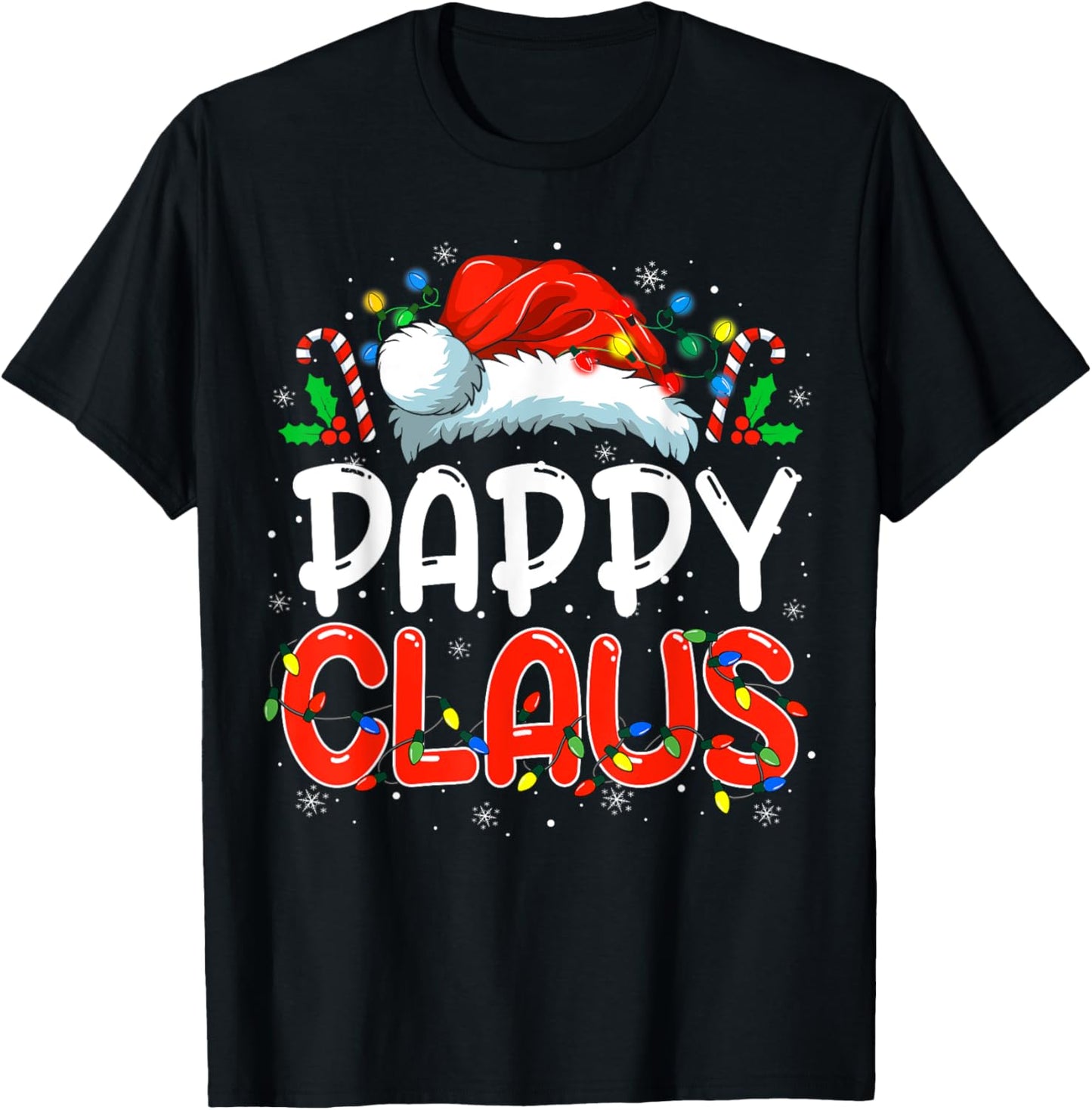 Pappy Claus Christmas Family Matching Pajamas Funny Xmas T-Shirt - T-Shirt | Black