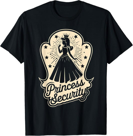 Princess Security Costume Cute Princess Girls Birthday T-Shirt - T-Shirt | Black