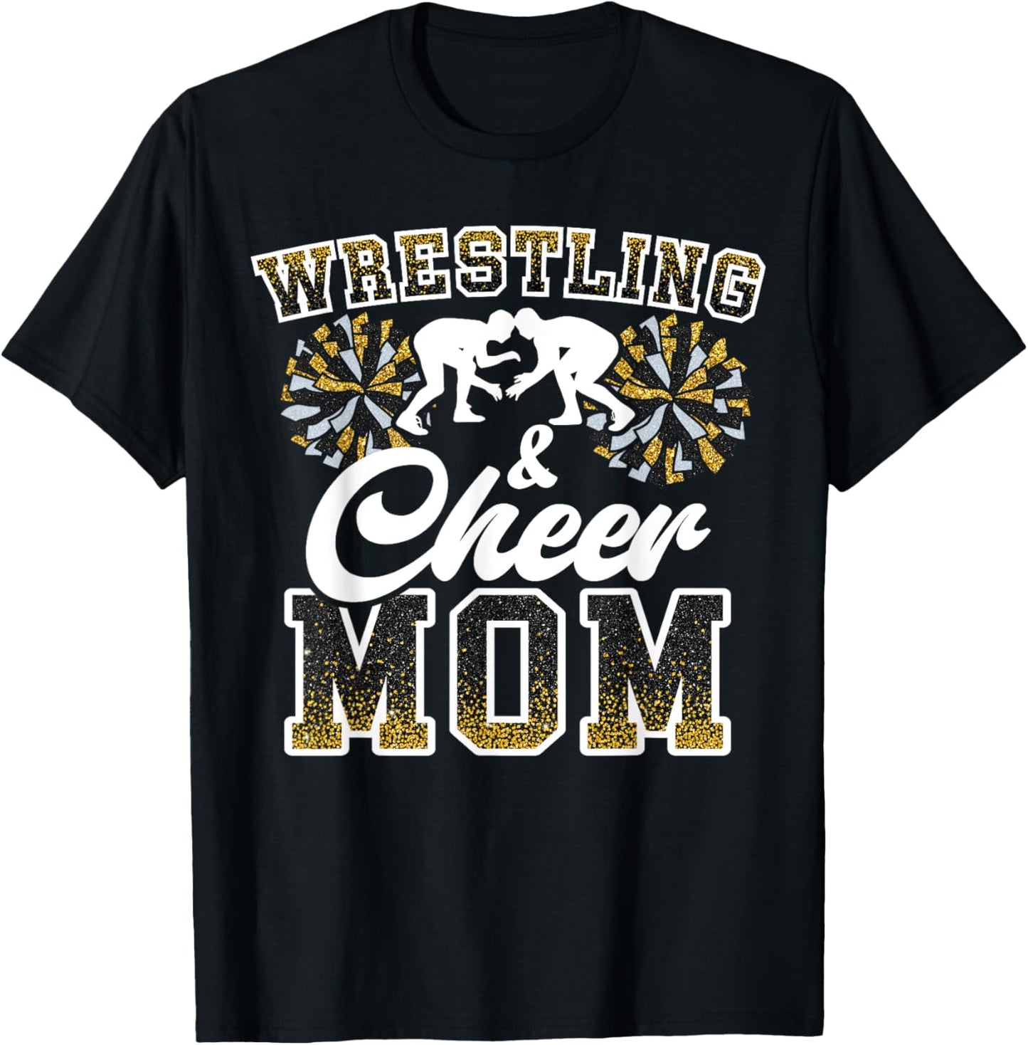 Wrestling & cheer mom funny loud proud wrestling mom women T-Shirt - T-Shirt | Black