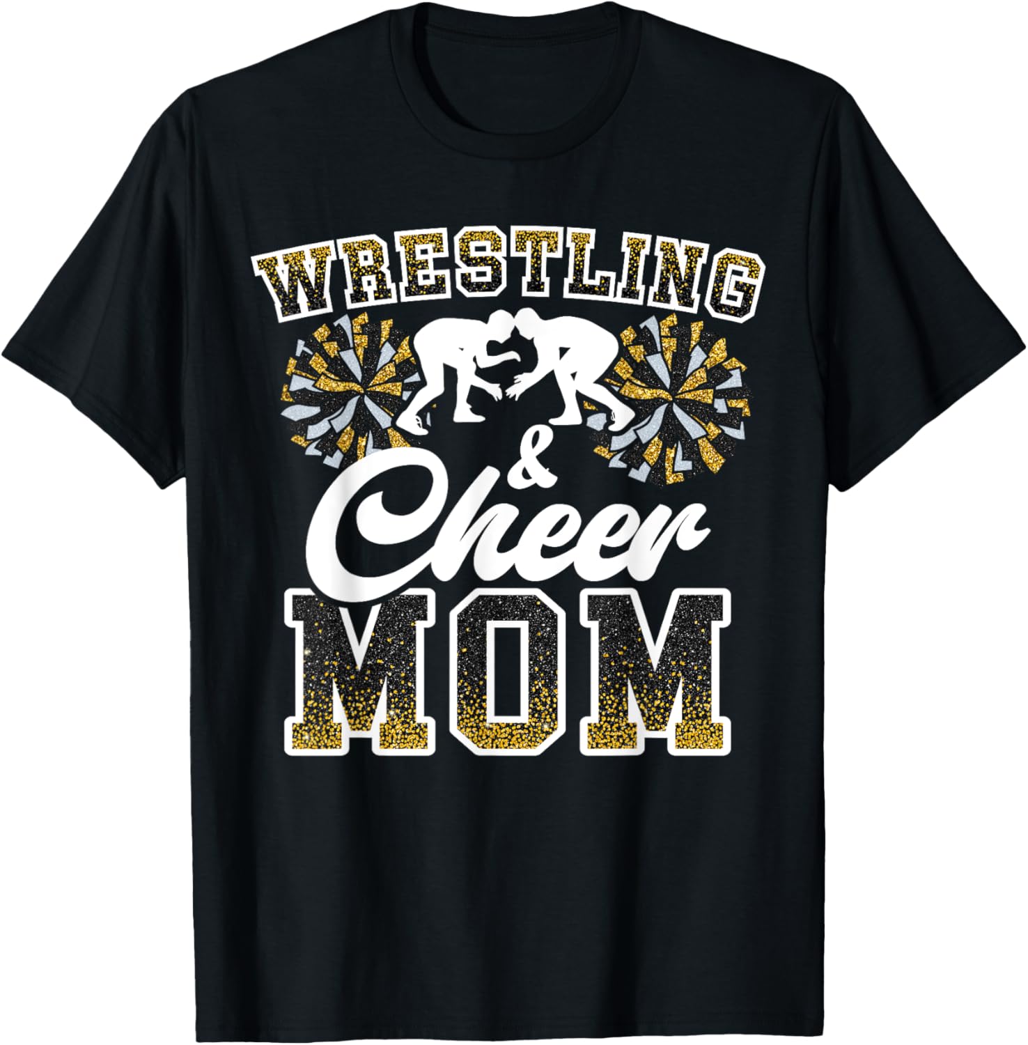 Wrestling & cheer mom funny loud proud wrestling mom women T-Shirt - T-Shirt | Black