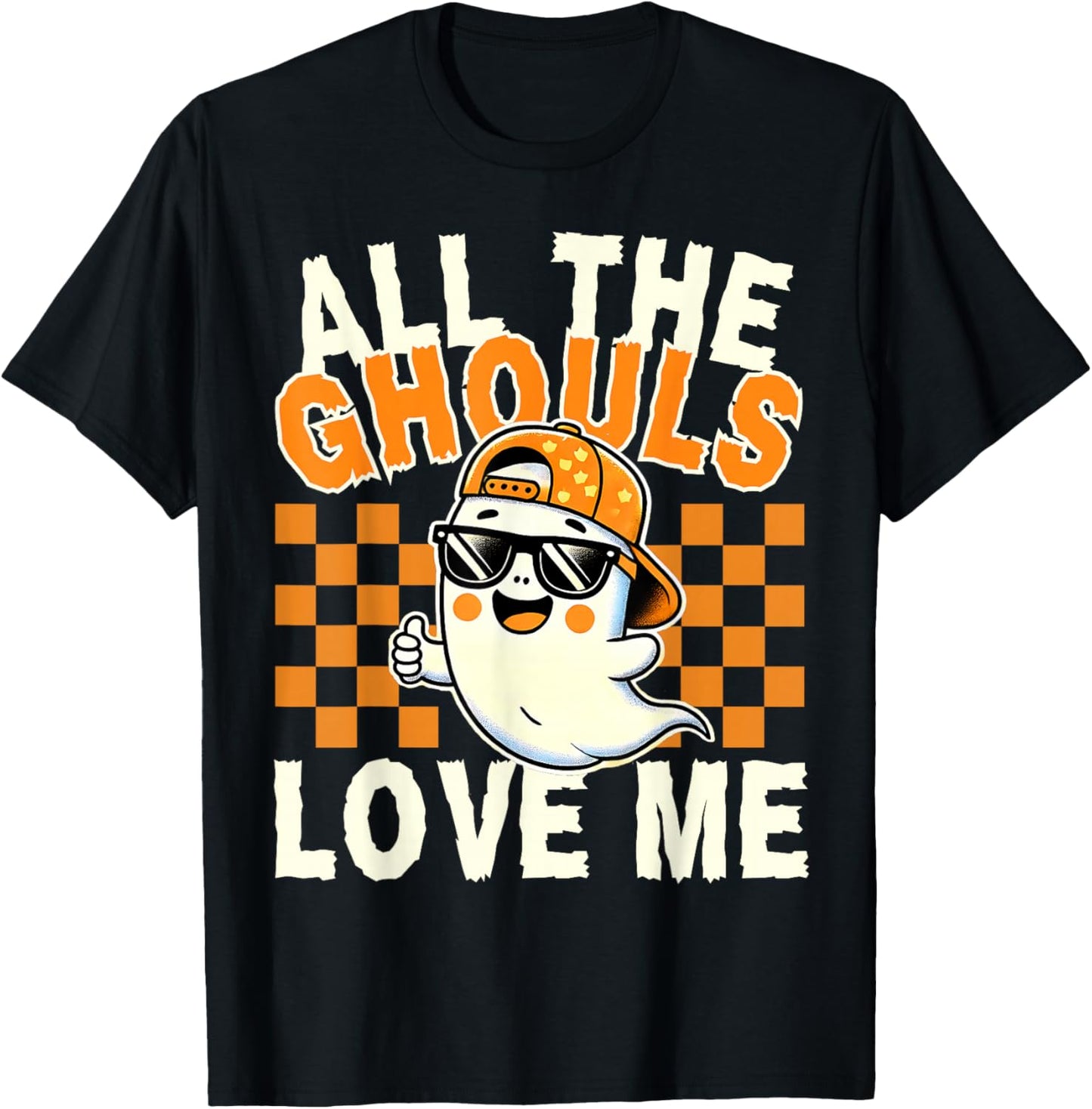 All The Ghouls Love Me Halloween Ghost Kids Boys Toddler T-Shirt - T-Shirt | Black