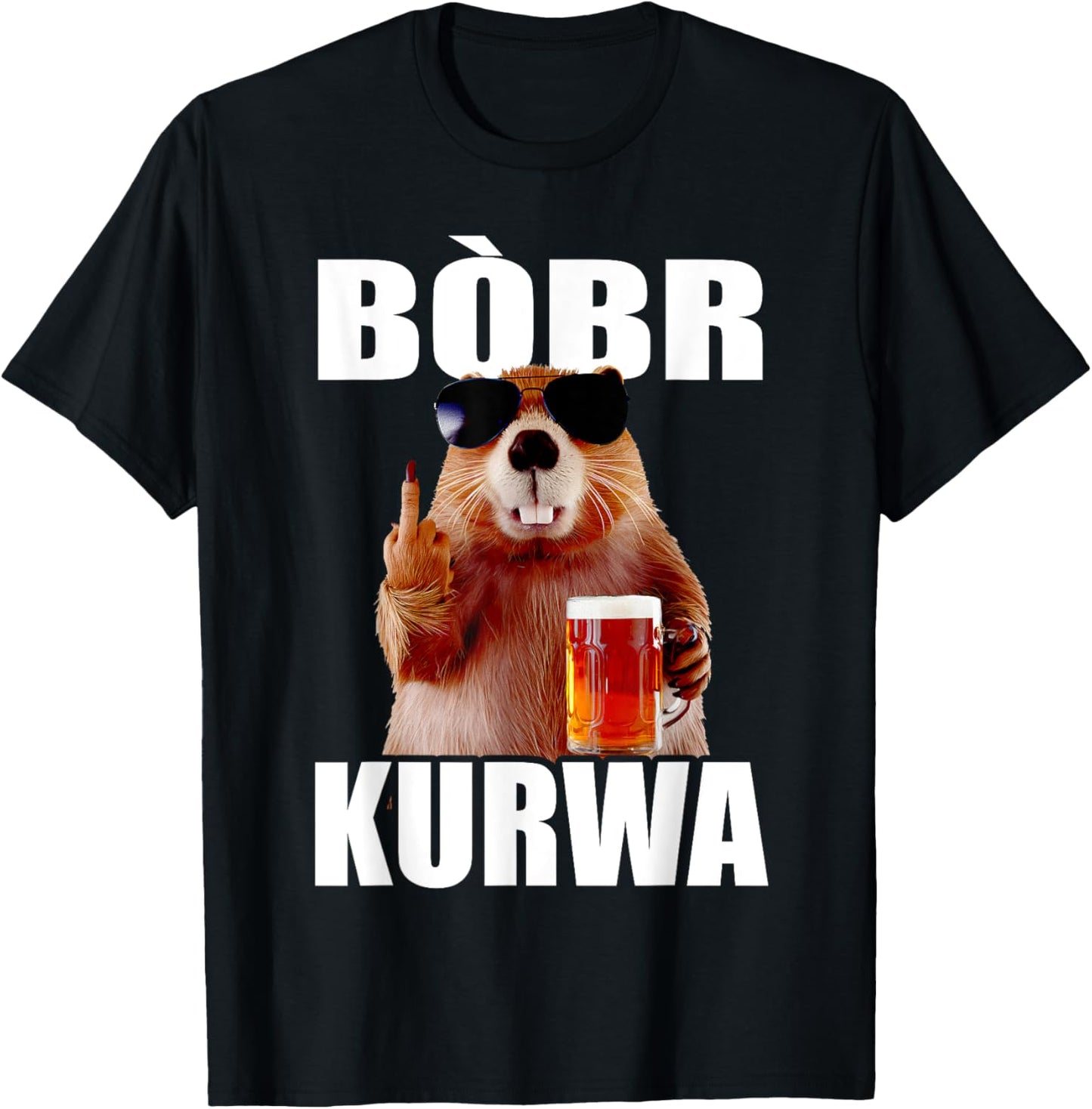 Bòbr Kurwa Bober Matching Beer Bòbr T-Shirt - T-Shirt | Black