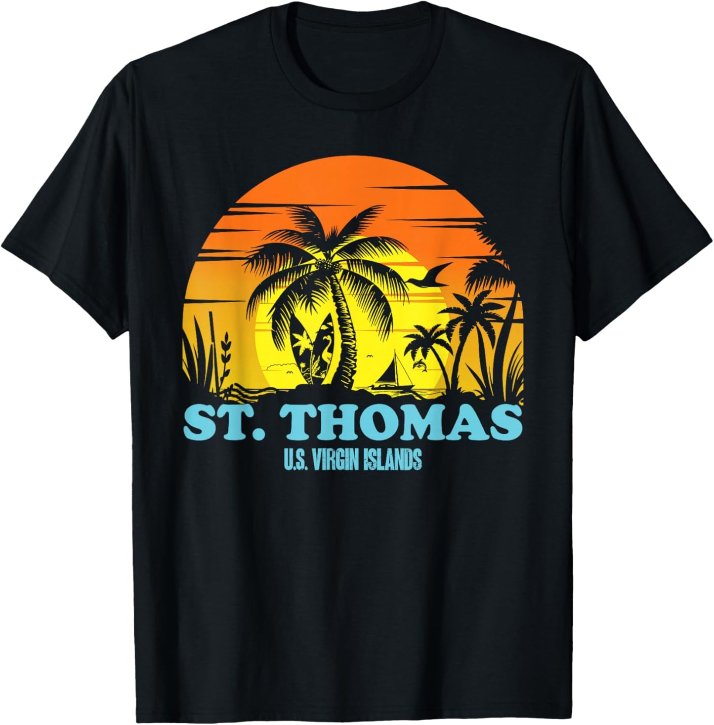 St. Thomas US Virgin Islands Tropical Beach USVI Souvenirs T-Shirt - T-Shirt | Black