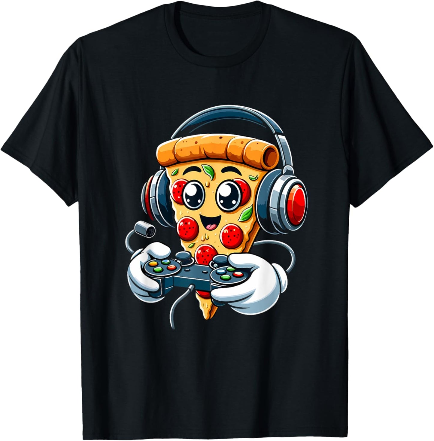 Gamer Pizza Video Gaming Boy Enthusiast Gamer Teen T-Shirt - T-Shirt | Black