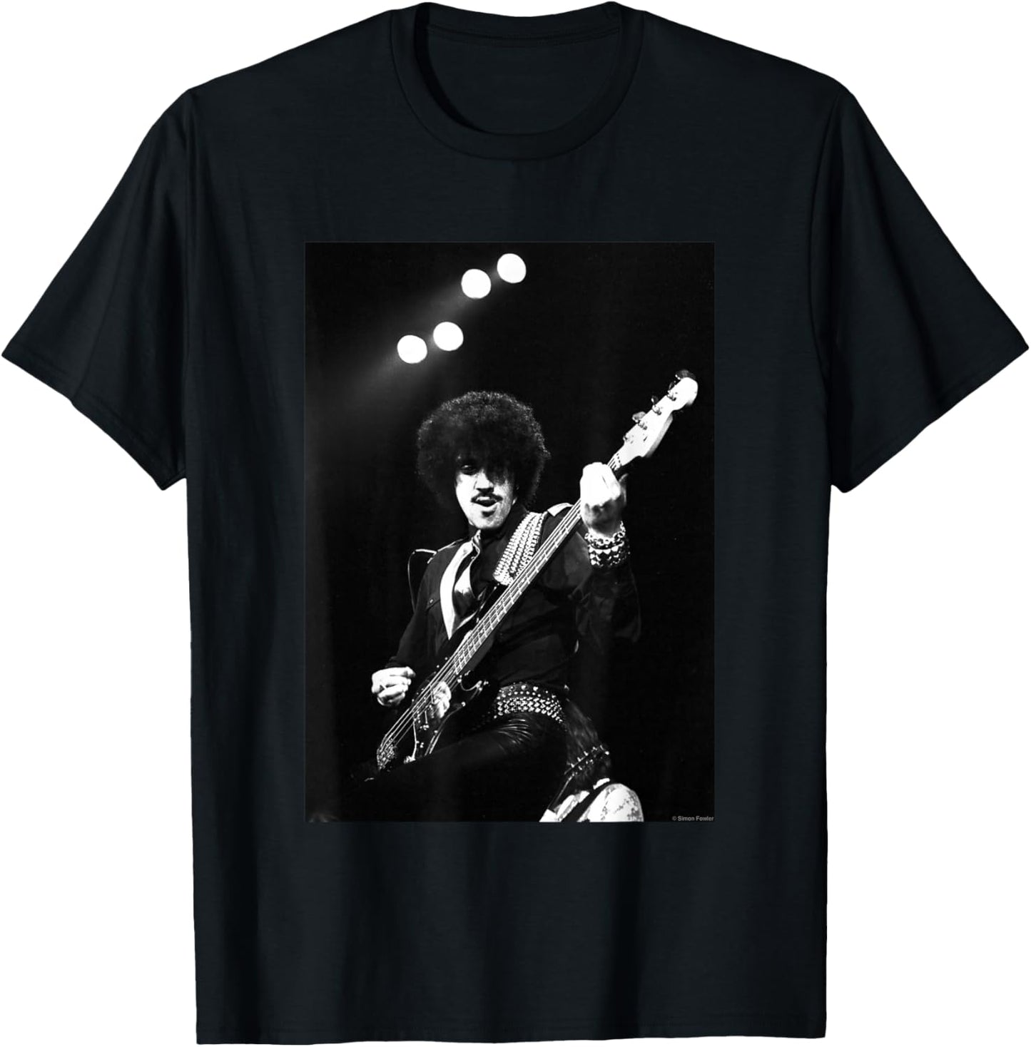 Phil Lynott Of Thin Lizzy Live By Simon Fowler T-Shirt - T-Shirt | Black