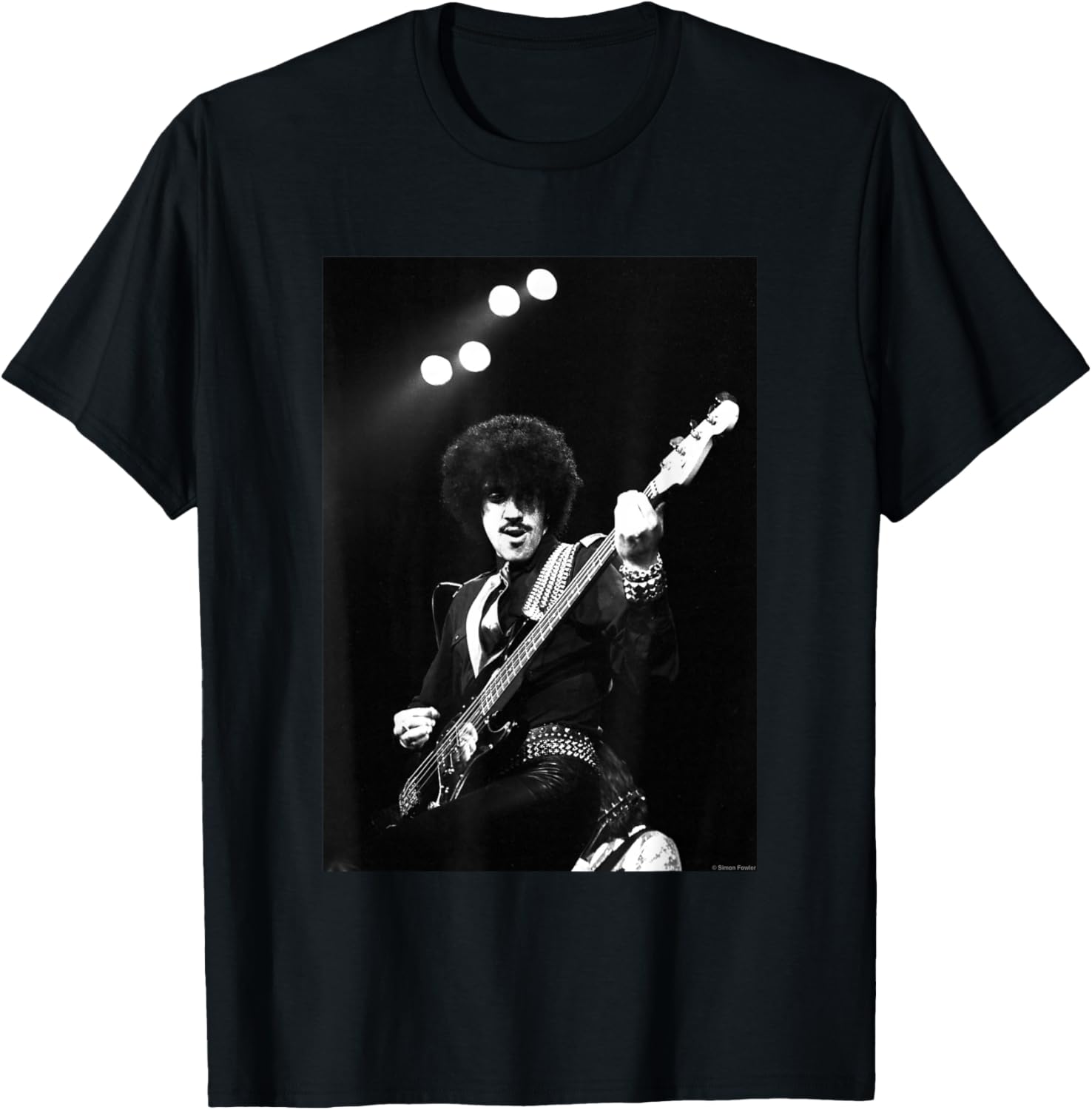 Phil Lynott Of Thin Lizzy Live By Simon Fowler T-Shirt - T-Shirt | Black