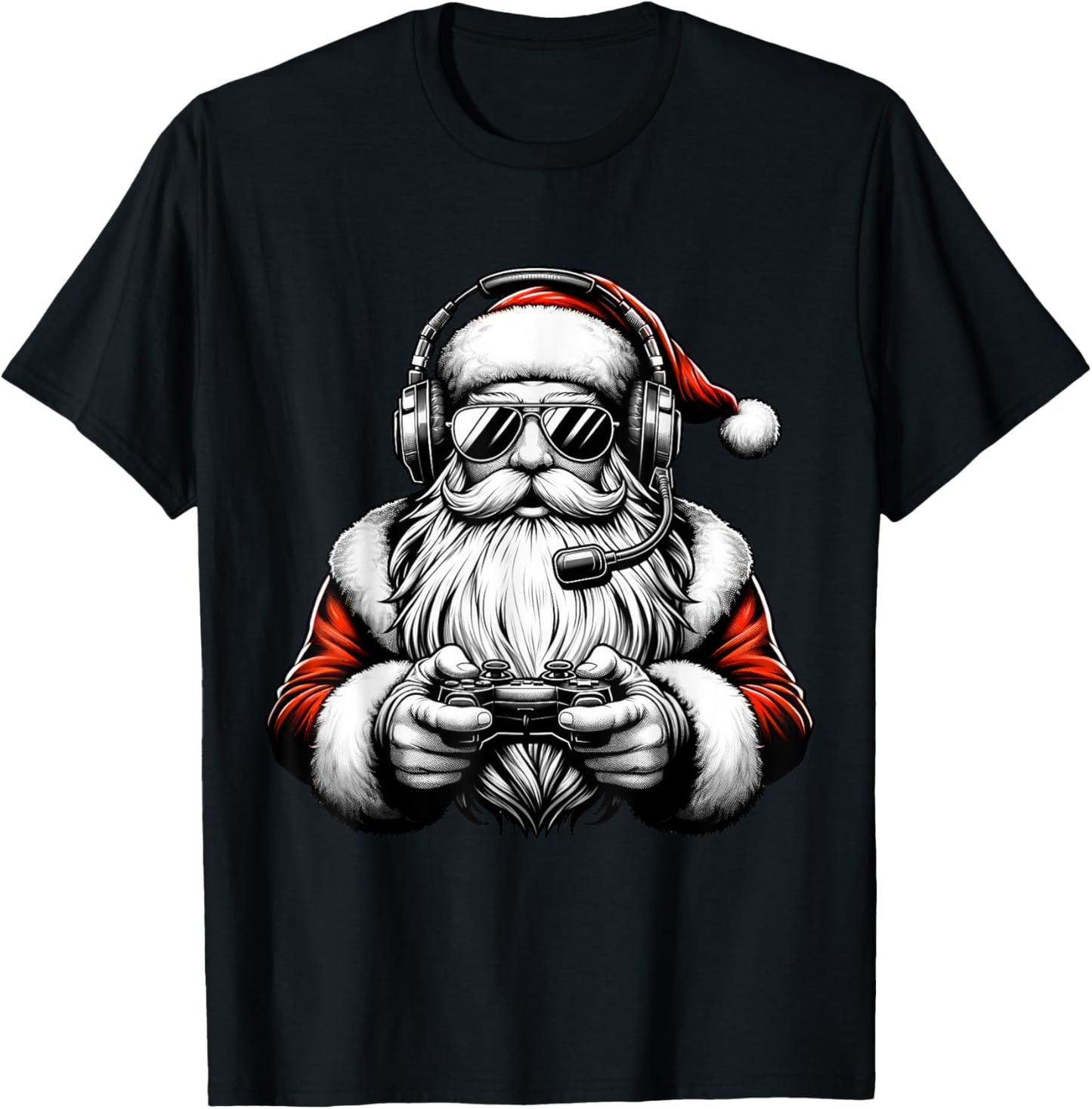 Christmas Gamer Boys Video Game Santa Xmas T-Shirt - T-Shirt | Black