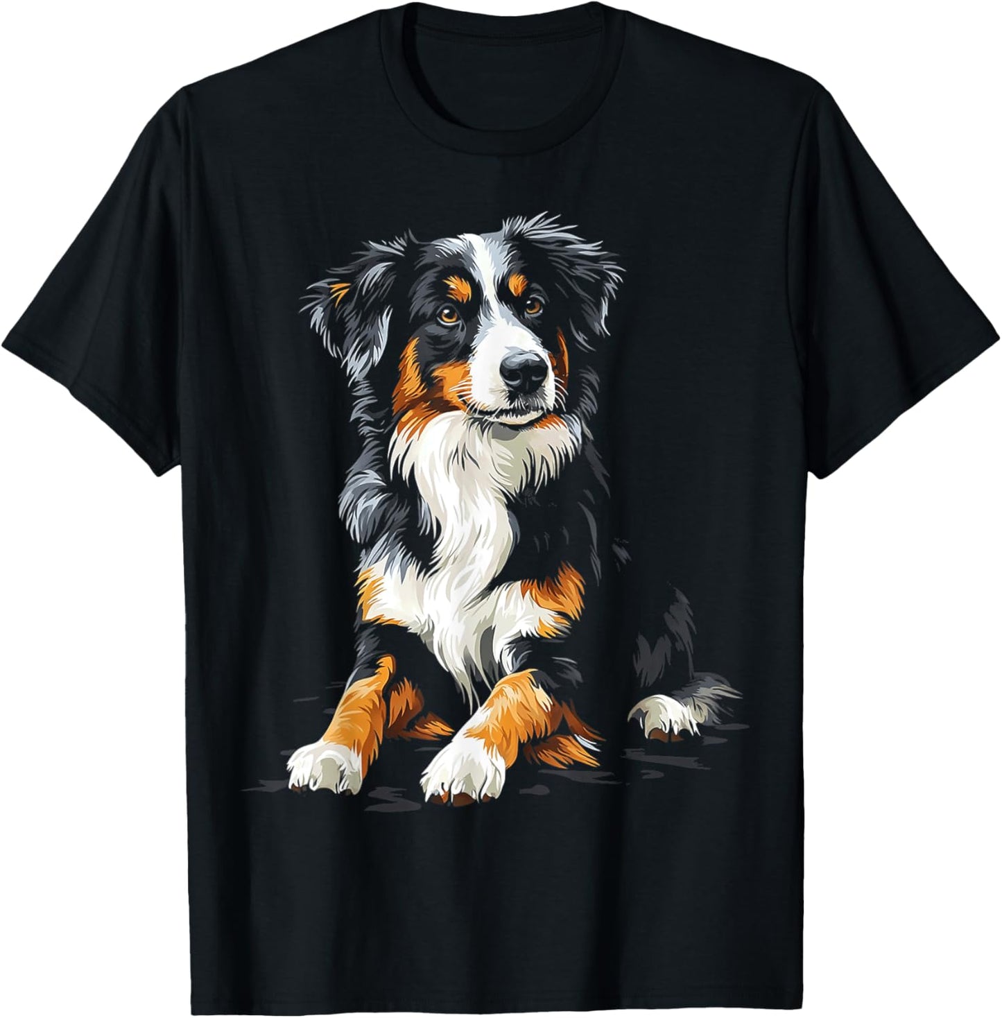 Australian Shepherd Dog Pet Artwork Australian Shepherd Men Women Kids T-Shirt - T-Shirt | Black