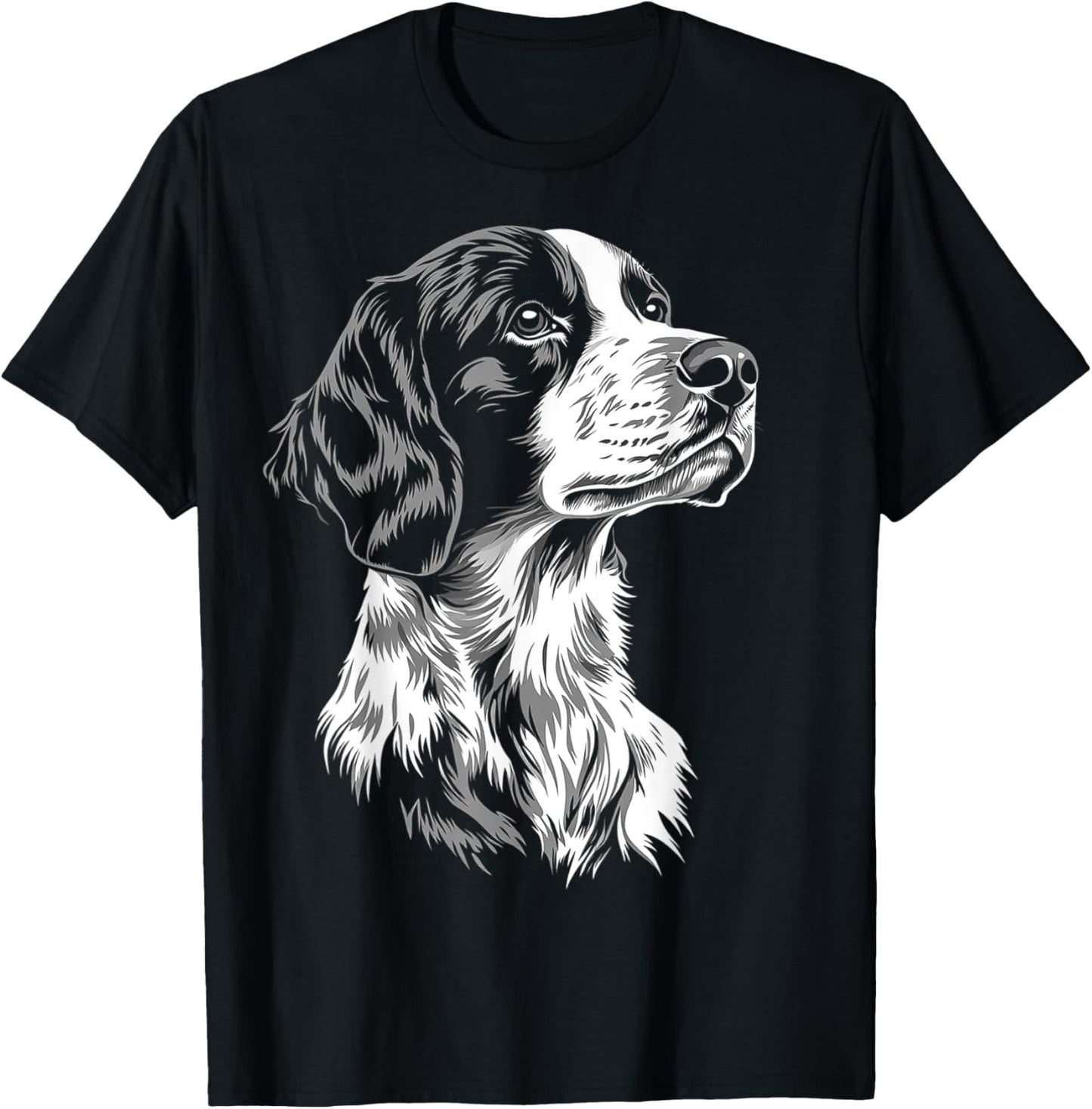 English Setter Dog Motif Pet Illustration English Setter T-Shirt - T-Shirt | Black