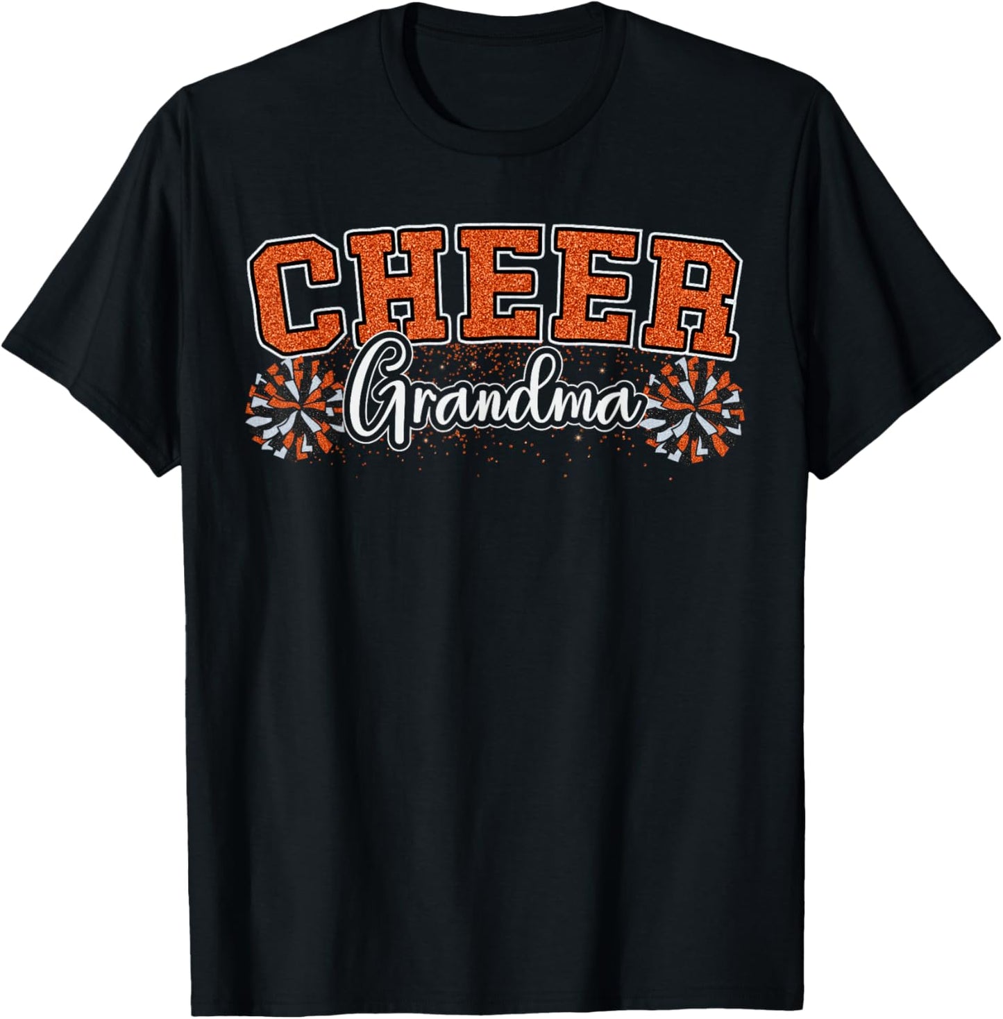 Cheer Grandma My Favorite Cheerleader Calls Me G-ma Orange T-Shirt - T-Shirt | Black