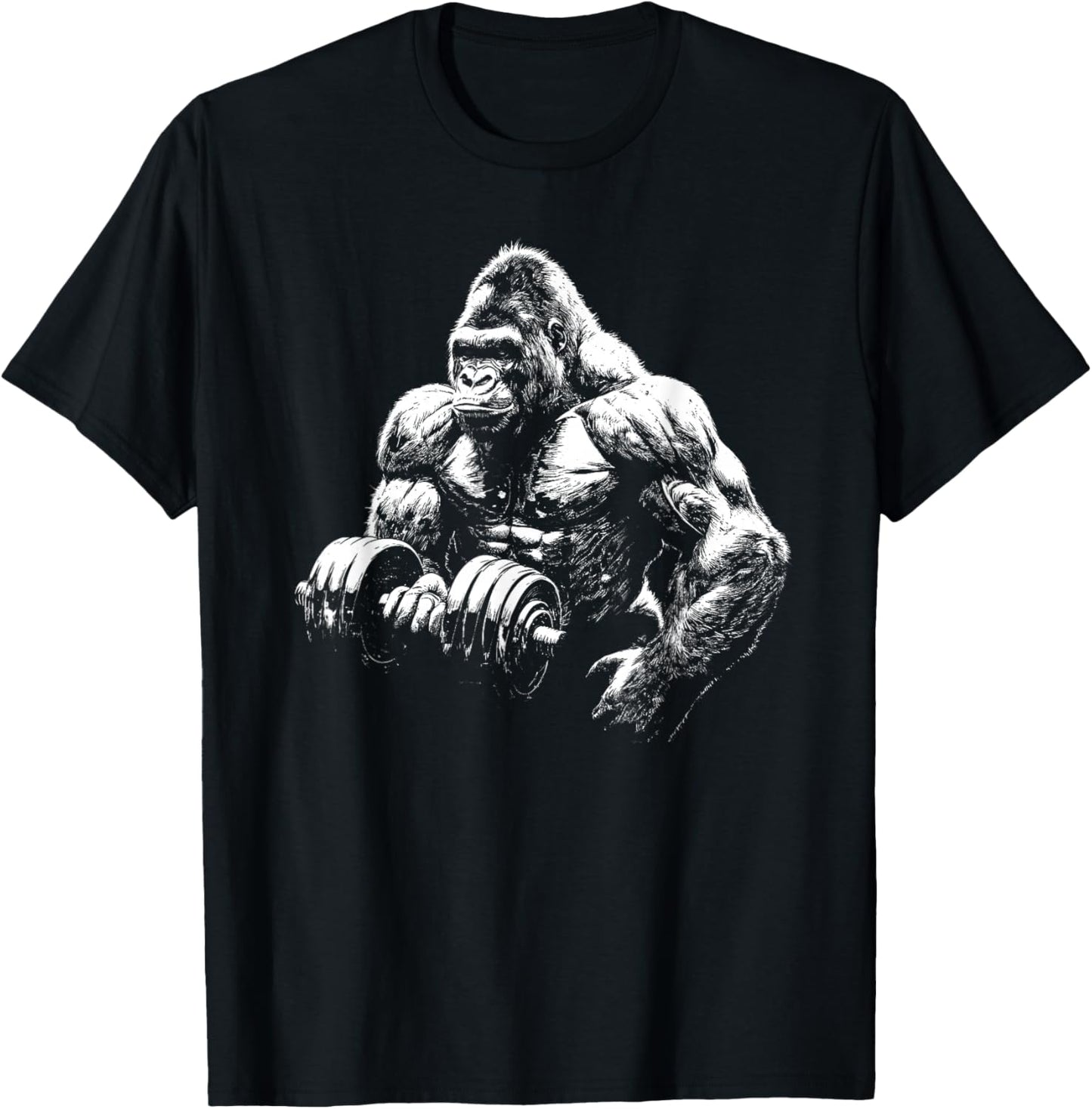 Gorilla Monkey Gym Wear Bodybuilding Workout Motivation T-Shirt - T-Shirt | Black