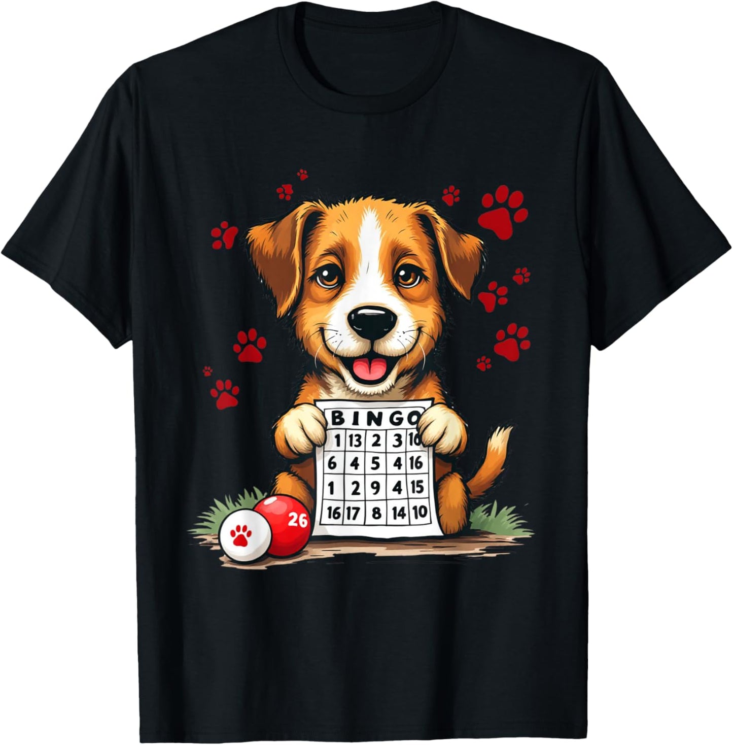 Bingo and Dog Funny Bingo I love Bingo and my Dog Gift Men Women T-Shirt - T-Shirt | Black