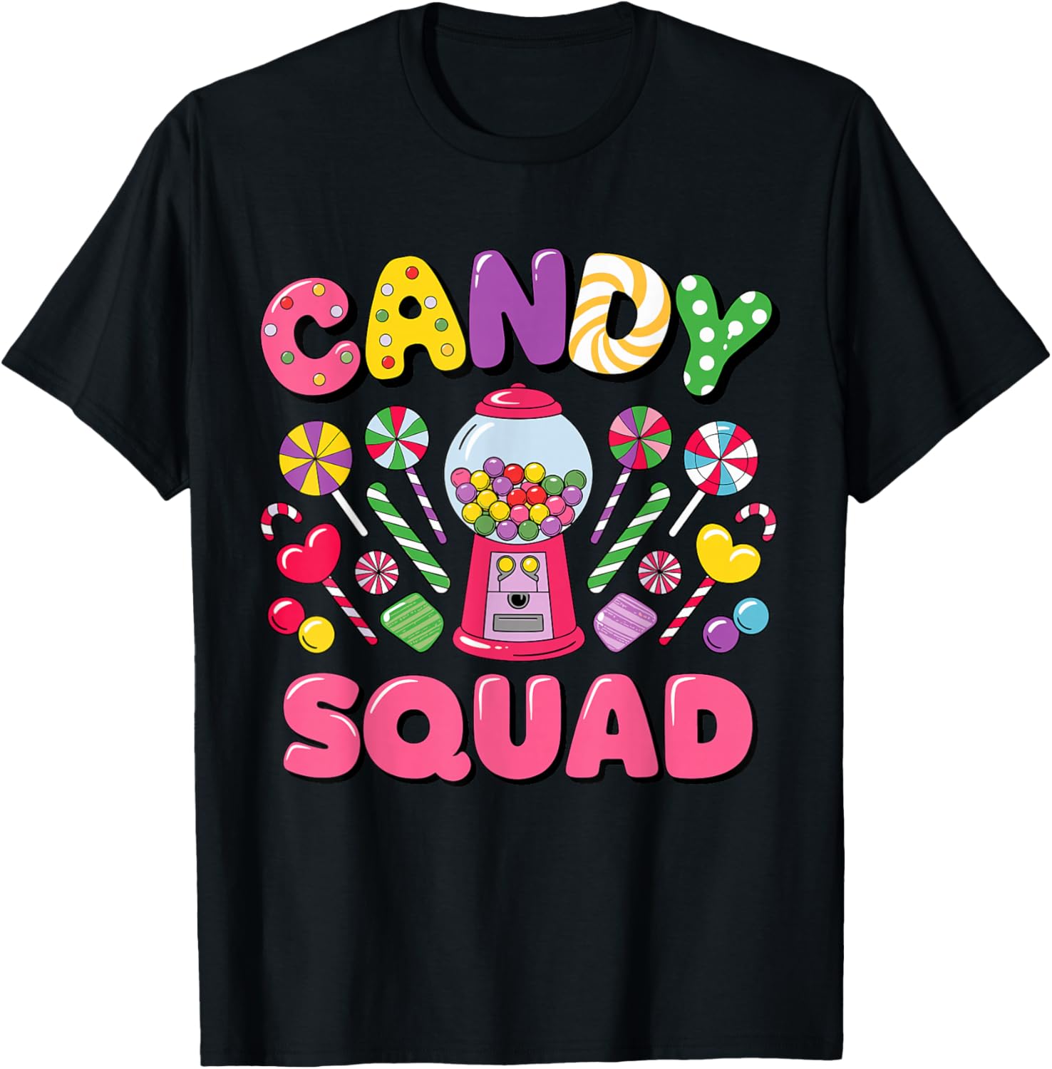 Groovy Candy Squad Sweetie Candy Land Candy Crew Halloween T-Shirt - T-Shirt | Black