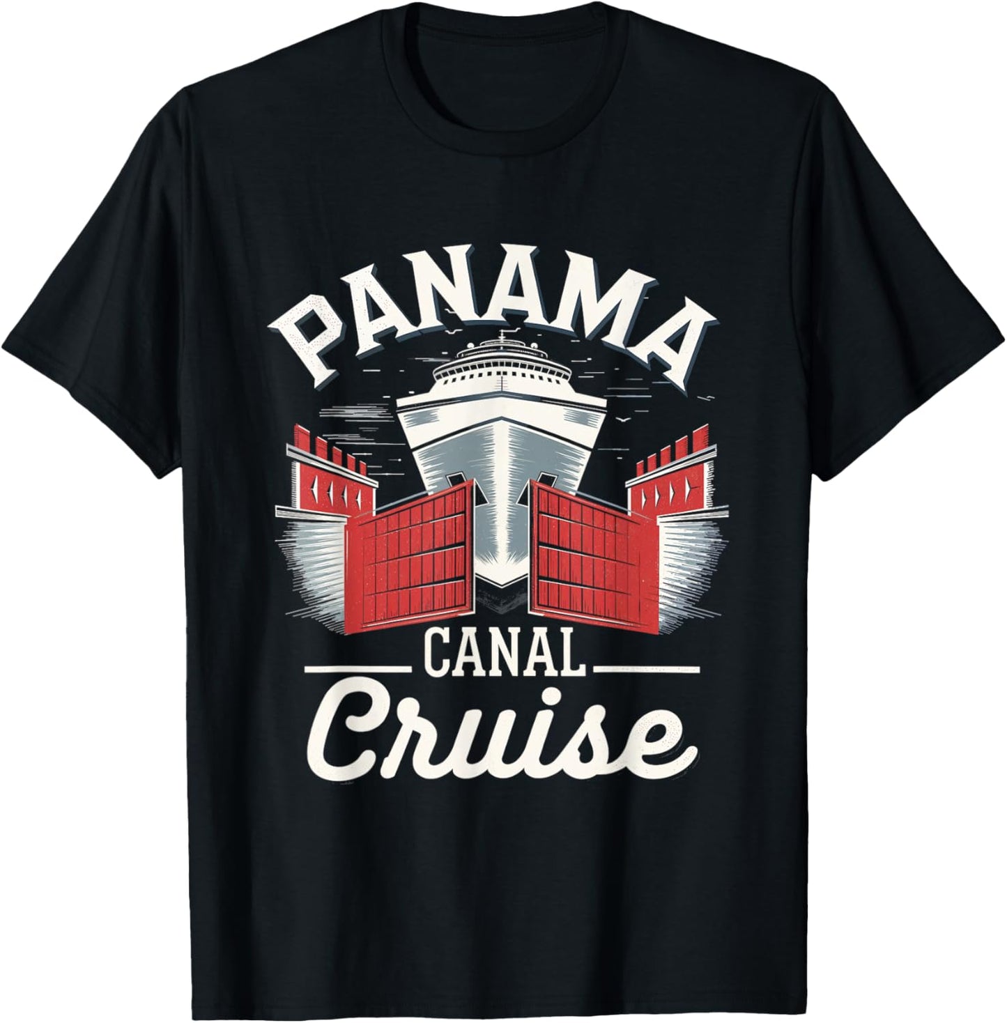 Panama Canal Adventure Cruise Travel Ocean Boat T-Shirt - T-Shirt | Black