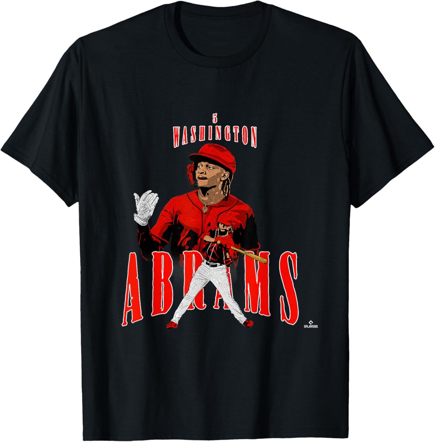 License Champs | CJ Abrams | Washington Baseball Players | MLBCJBRA3002 T-Shirt - T-Shirt | Black