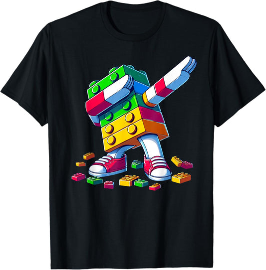 Dabbing Building Blocks Brick Toy Dab Dance Kids Boys & Men T-Shirt - T-Shirt | Black