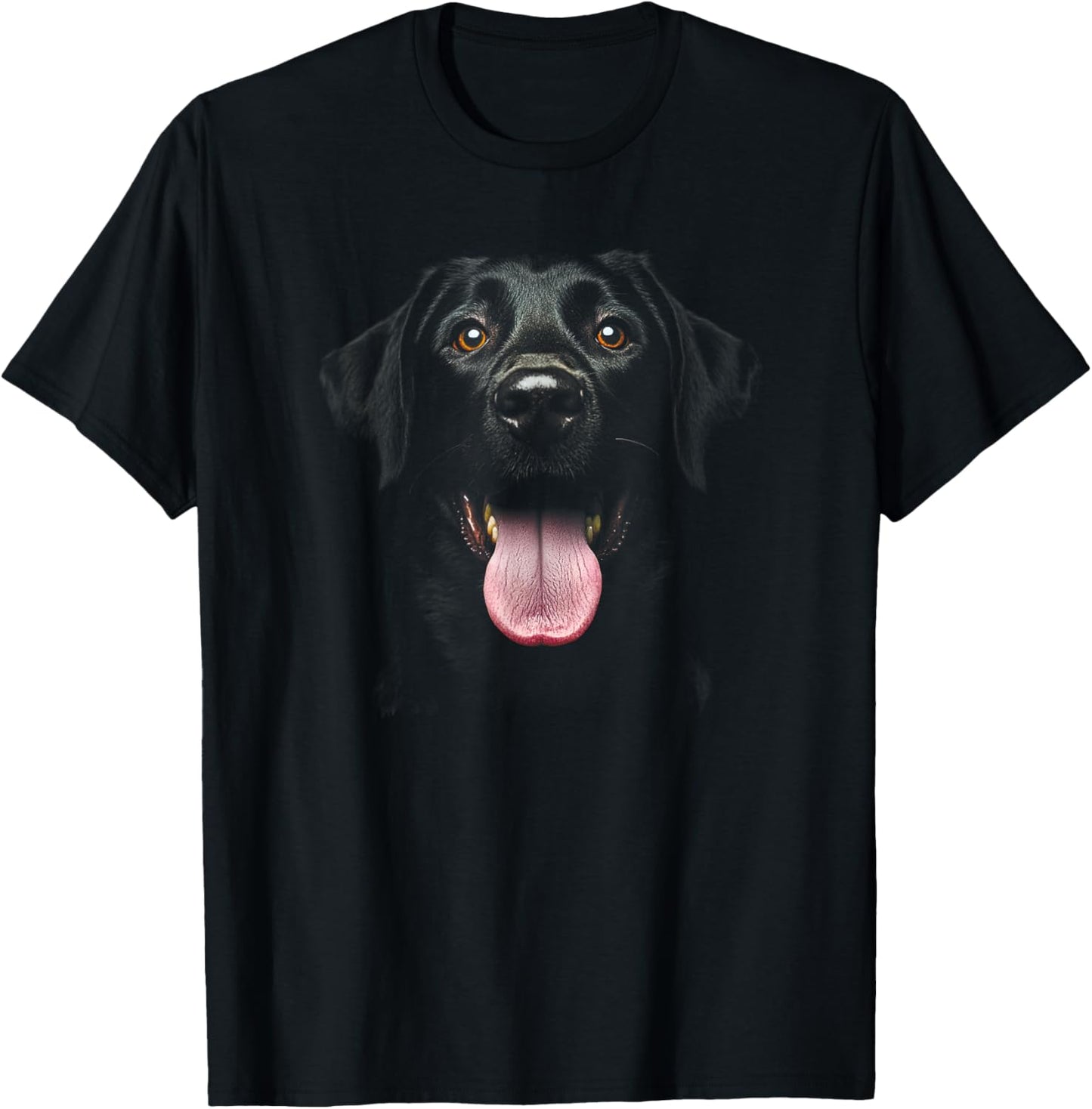 Cute Black Labrador Retriever Puppy Dog Face Lab T-Shirt - T-Shirt | Black