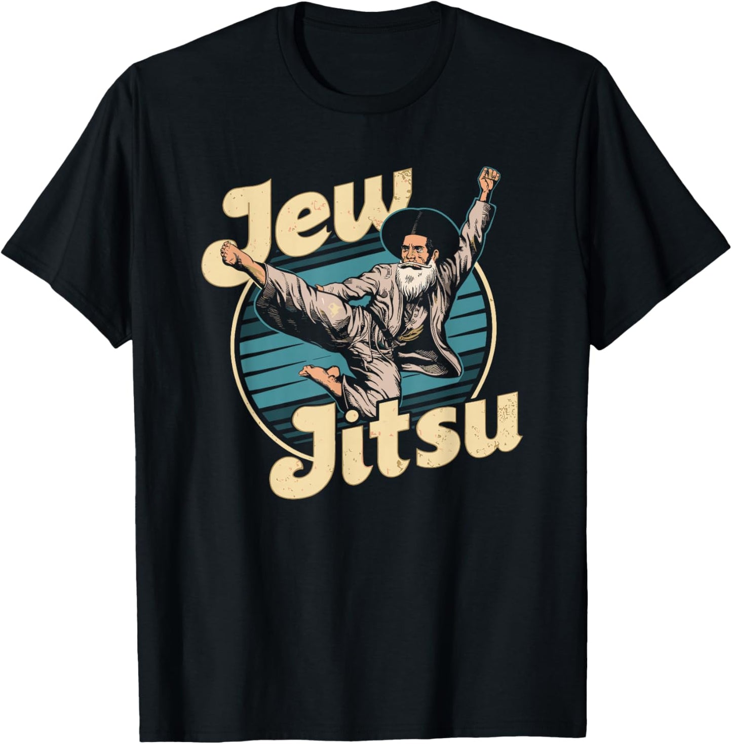 Jew Karate Jitsu Hanukkah Jiu Jitsu Martial Arts Dance T-Shirt - T-Shirt | Black
