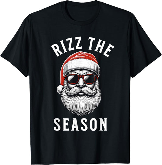 Rizz The Season Silly Christmas Funny Santa Men Teen Boys T-Shirt - T-Shirt | Black