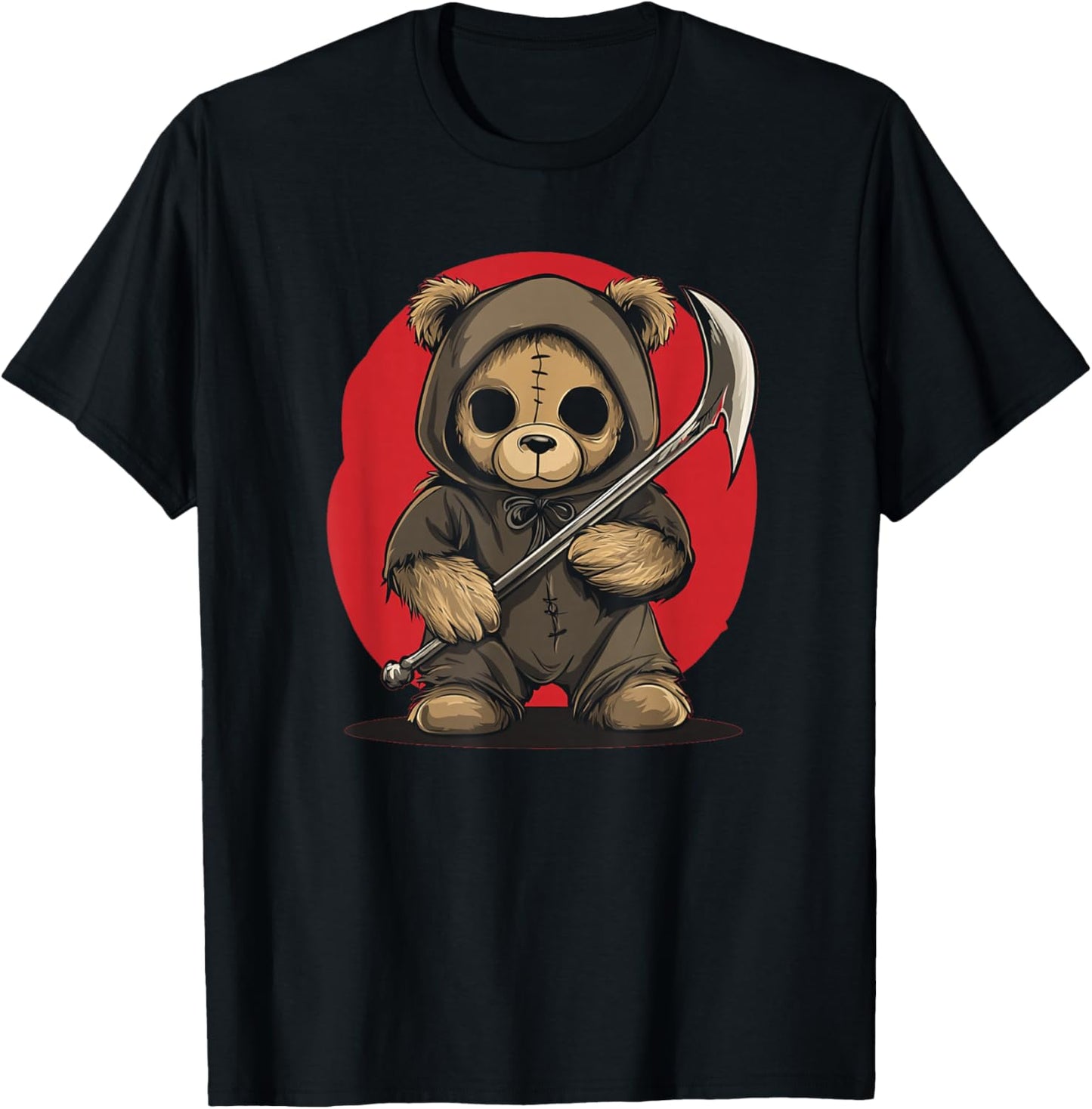 Halloween Teddy Bear in Grim Reaper Costume T-Shirt - T-Shirt | Black