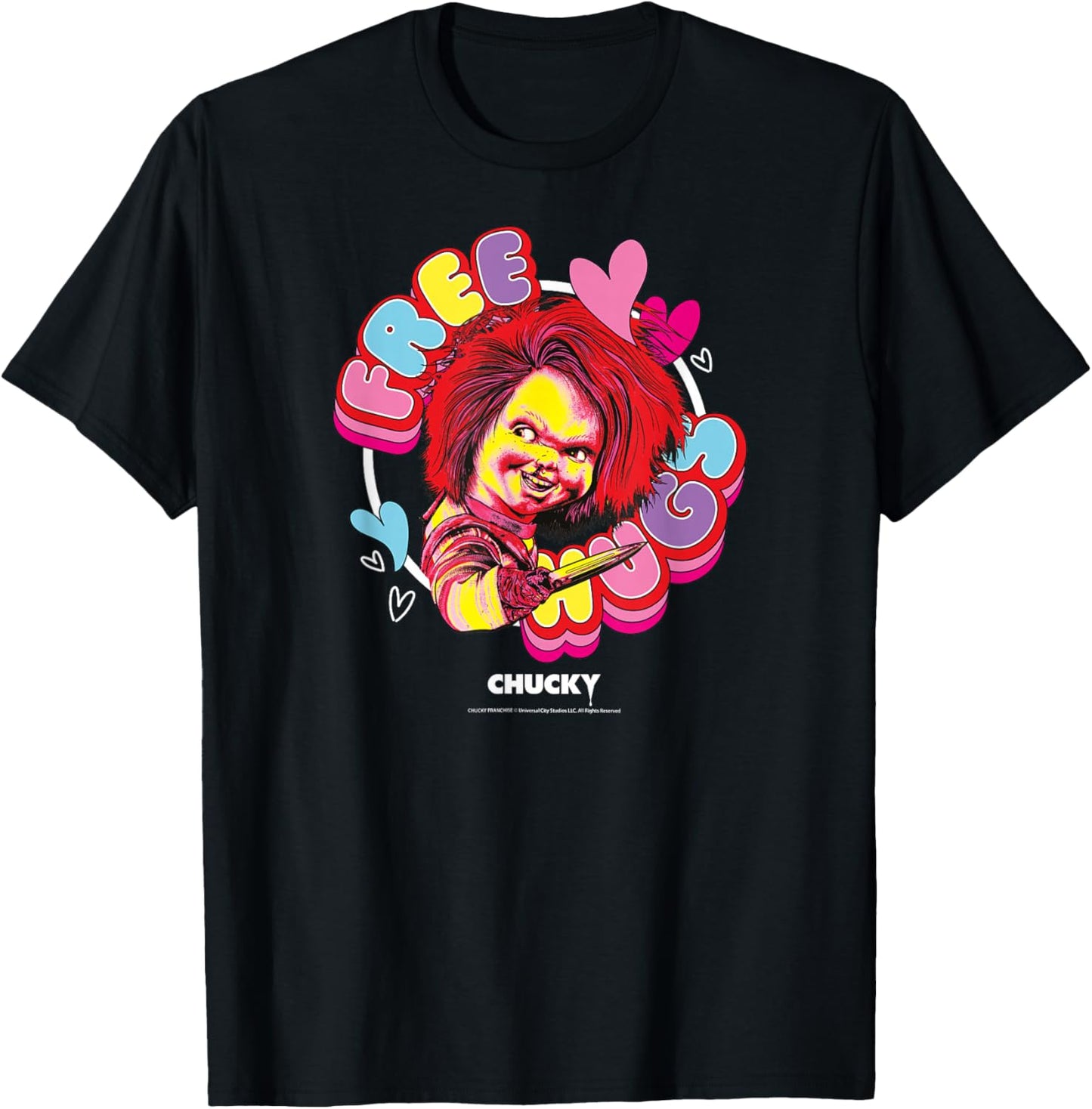 Chucky Free Hugs Stab T-Shirt - T-Shirt | Black