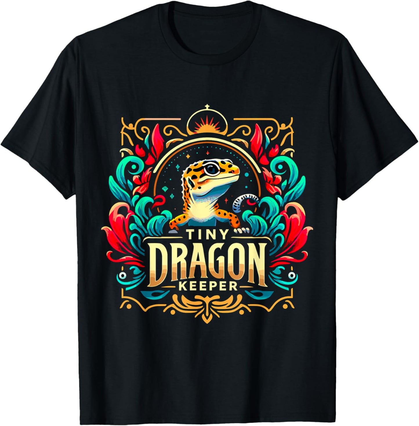 Tiny Dragon Keeper Leopard Gecko T-Shirt - T-Shirt | Black