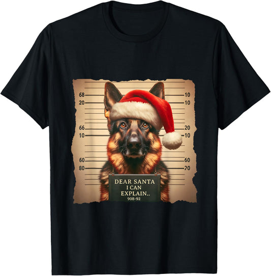 German Shepherd Dog Christmas Dear Santa I Can Explain T-Shirt - T-Shirt | Black