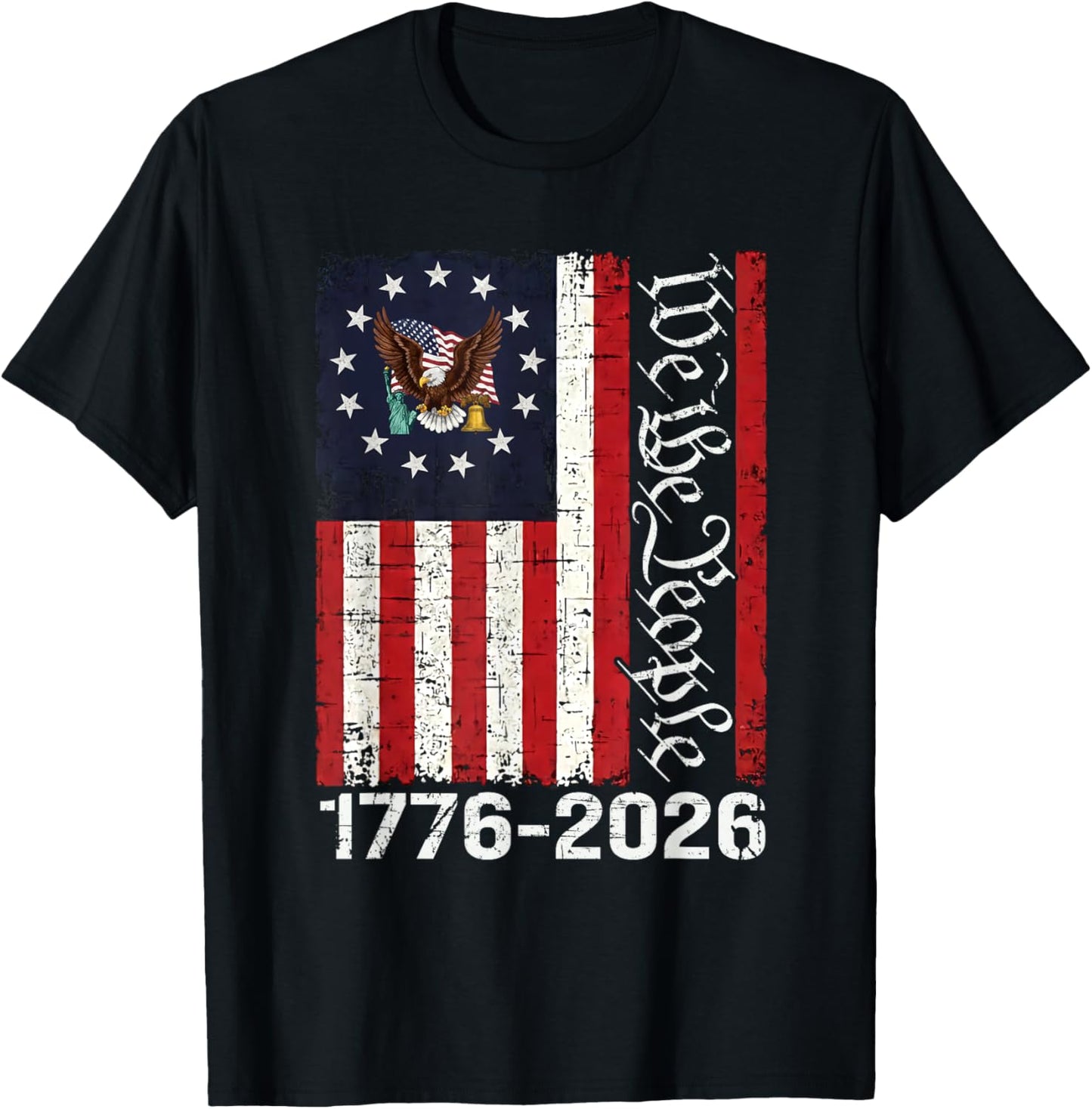 250 Years America Anniversary 250th Independence Day Freedom T-Shirt T-Shirt - T-Shirt | Black