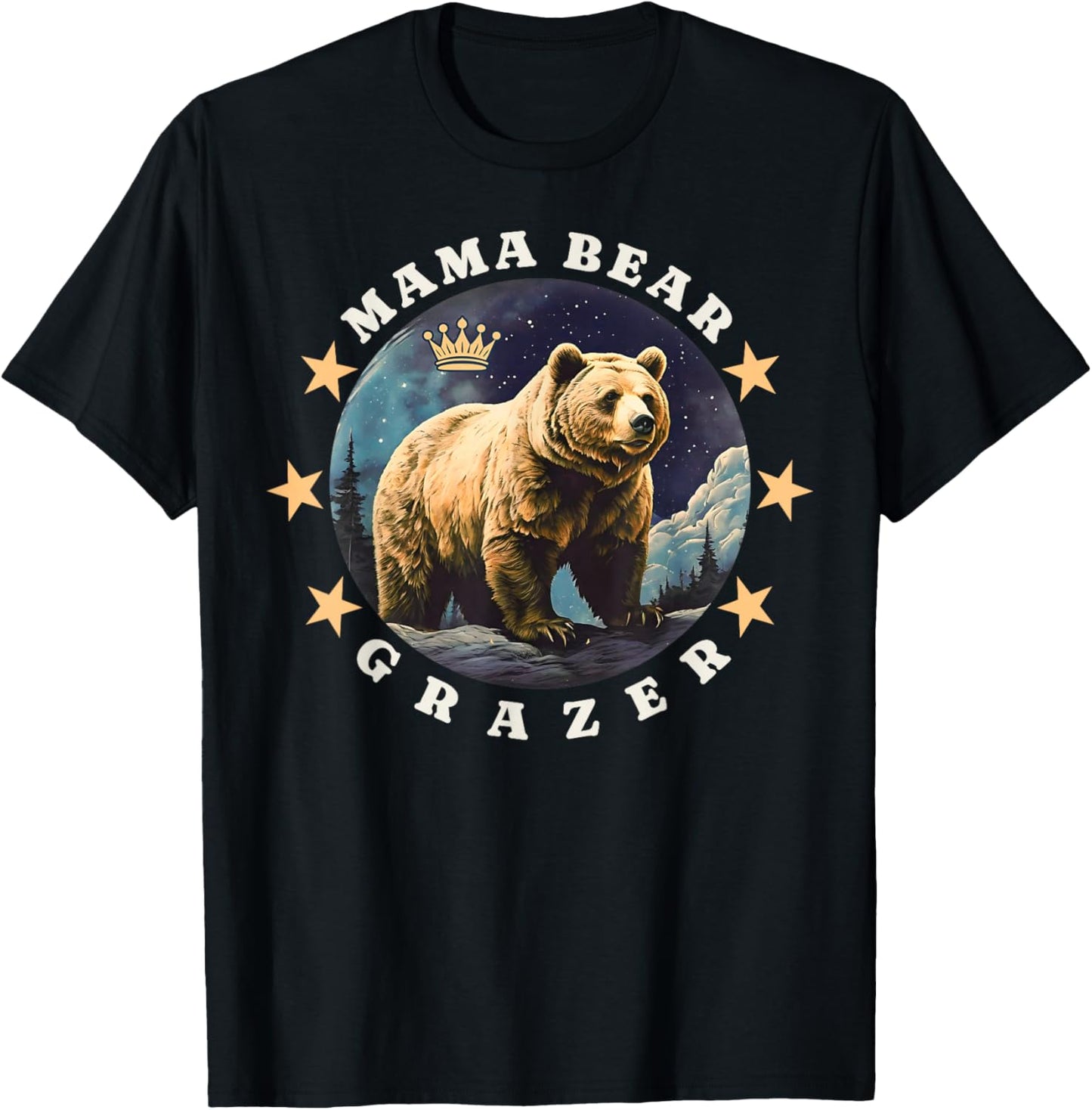 Mama Bear Grazer T-Shirt - T-Shirt | Black