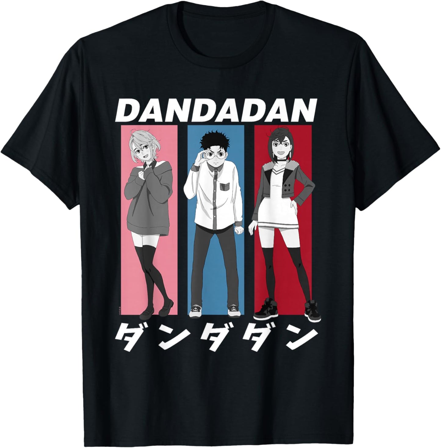 Dan Da Dan Momo Okarun Aira Colored Frames Anime T-Shirt - T-Shirt | Black