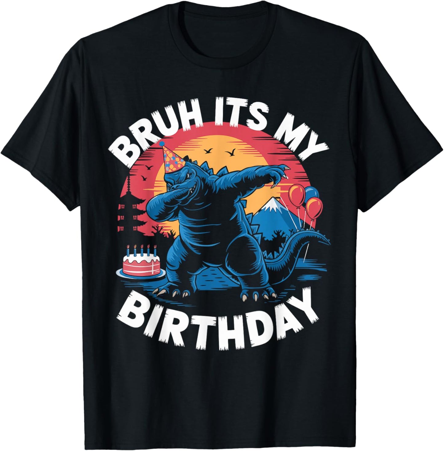 Kaiju Birthday Party Japan Monster Bday Dinosuar Decorations T-Shirt - T-Shirt | Black