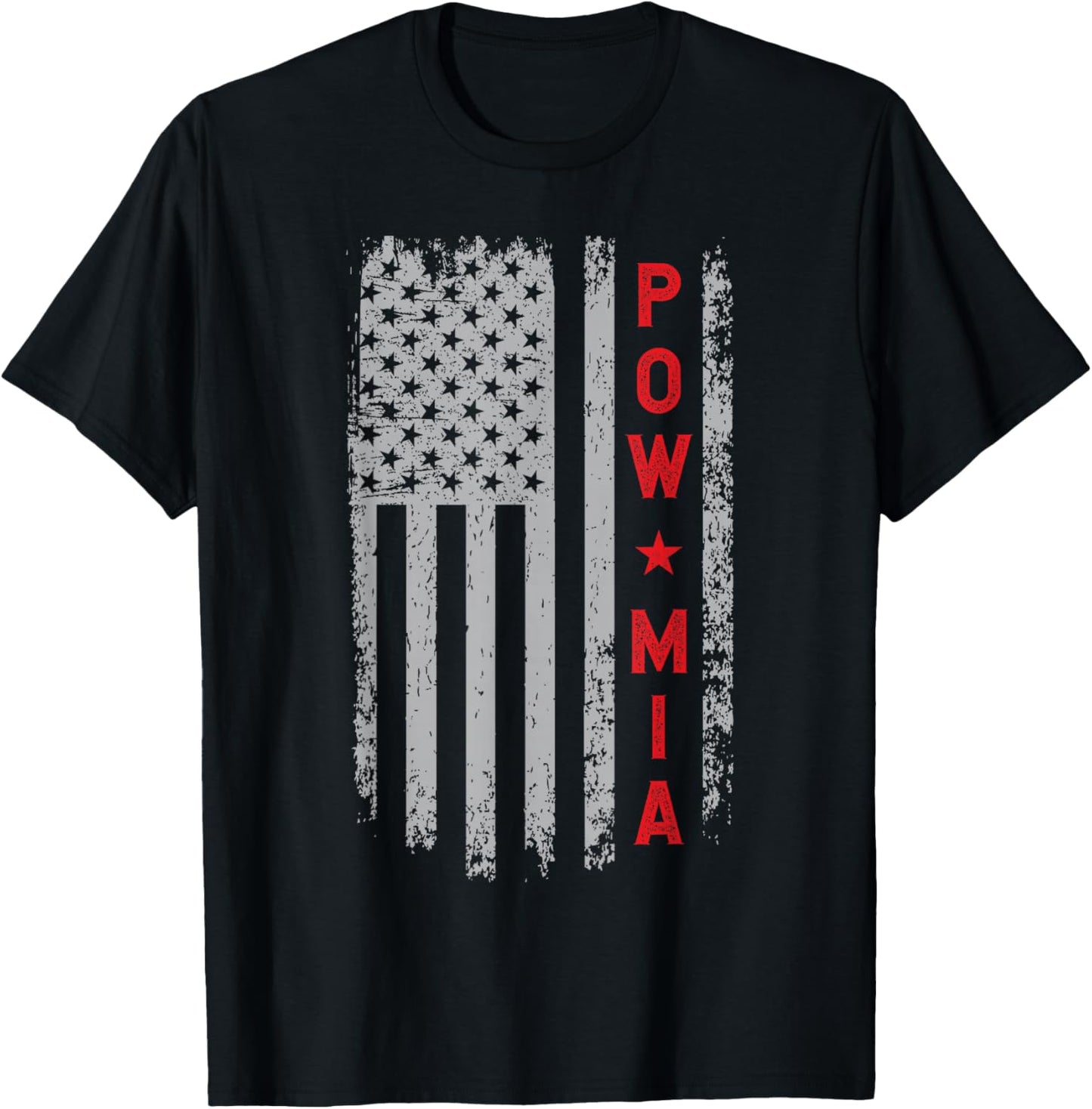 Pow Mia USA Flag You are not forgotten - Veterans Day T-Shirt - T-Shirt | Black