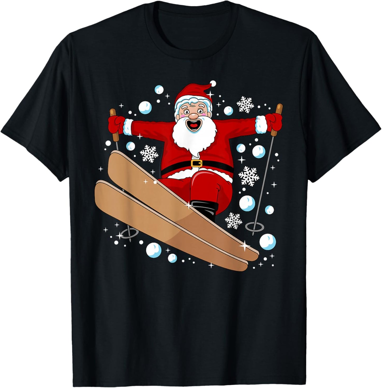 Funny Skiing Design Women Downhill Ski Lover Skier T-Shirt - T-Shirt | Black