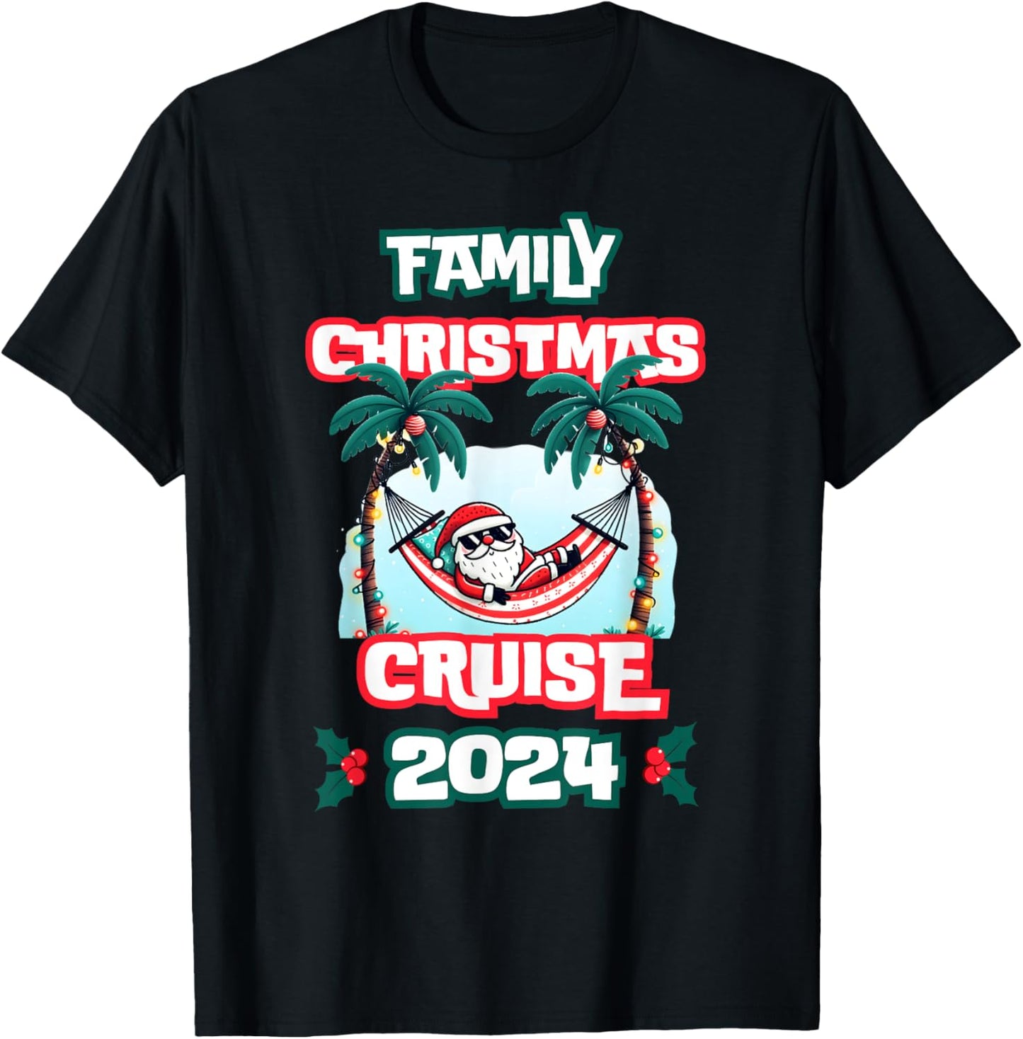 Family Christmas Cruise 2024 Santa Xmas family matching T-Shirt - T-Shirt | Black