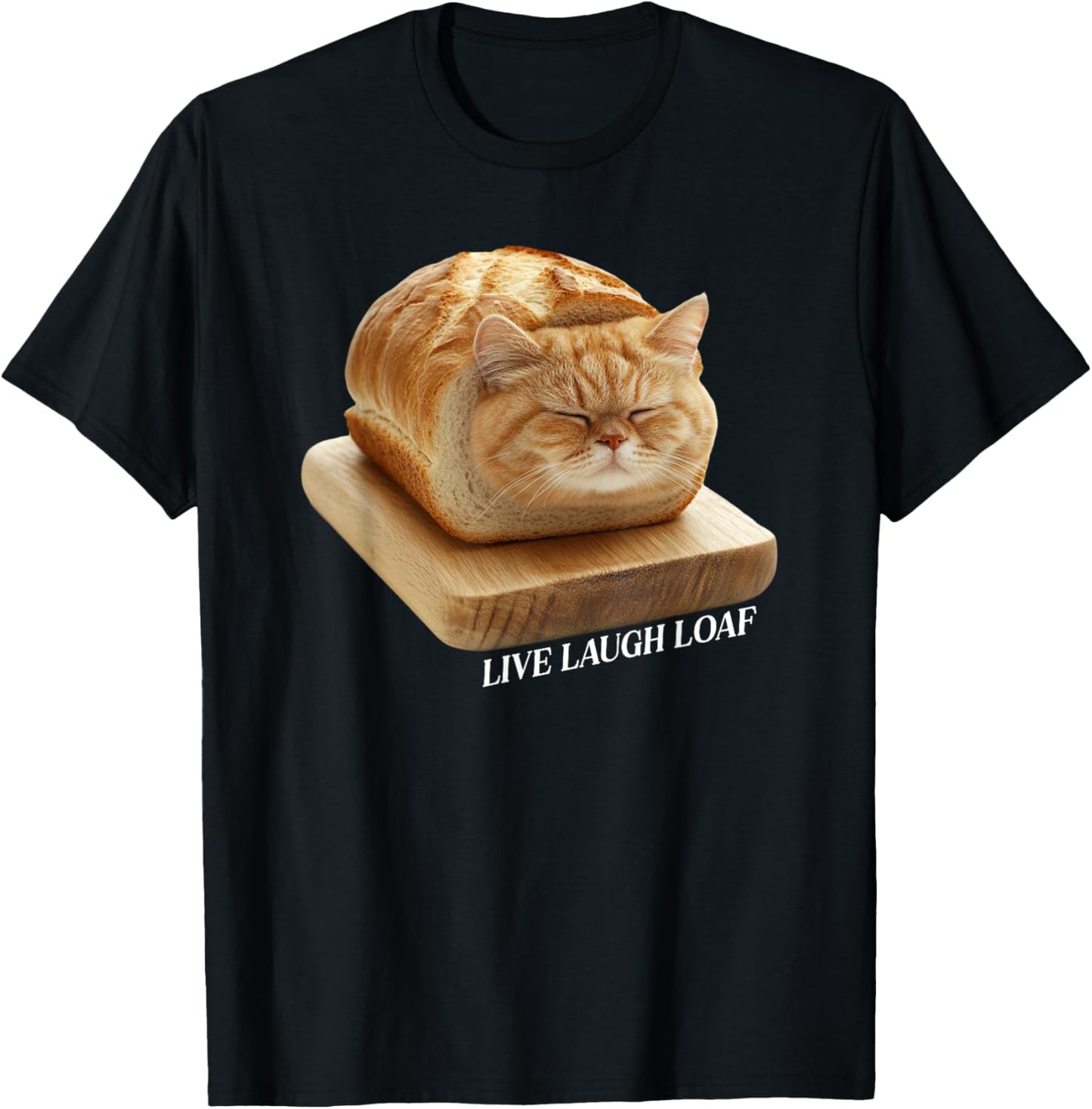 Live Laugh Loaf Sleeping Cat Loaf Women Girls Kids T-Shirt - T-Shirt | Black