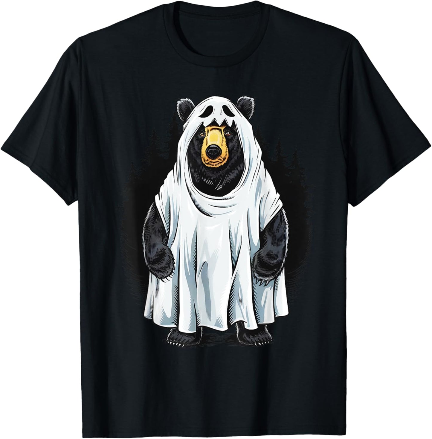 Funny Bear Cool Boo Ghost Halloween Costume Gifts T-Shirt - T-Shirt | Black