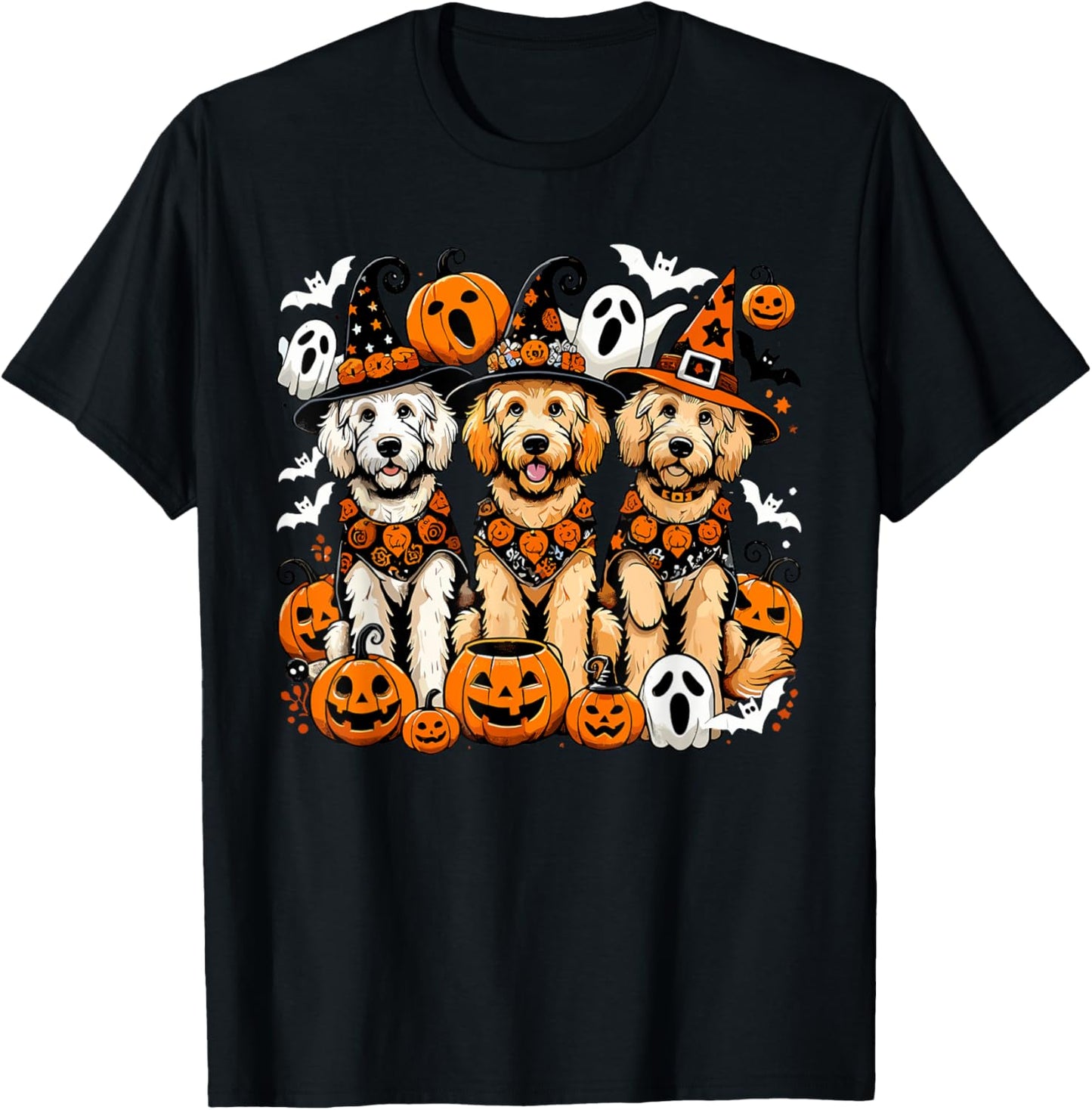 Golden Doodle Halloween Costume, Dog Ghost T-Shirt - T-Shirt | Black