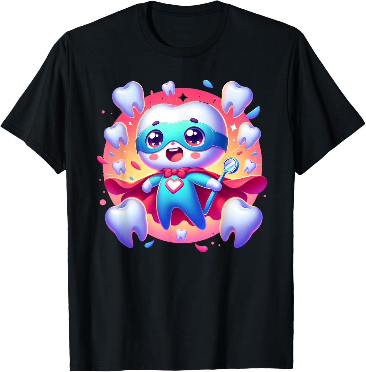 Cute Super Hero Dentist Superhero Tooth Doctor T-Shirt - T-Shirt | Black